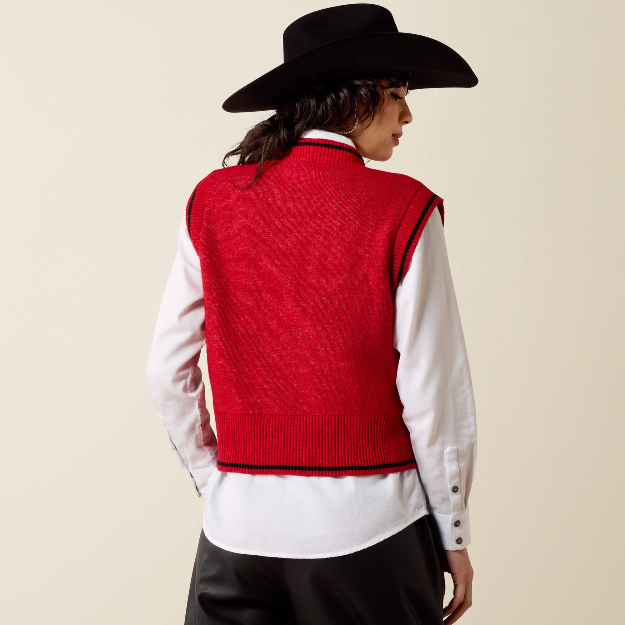Taylor Sweater Vest Back - SAVVY RED