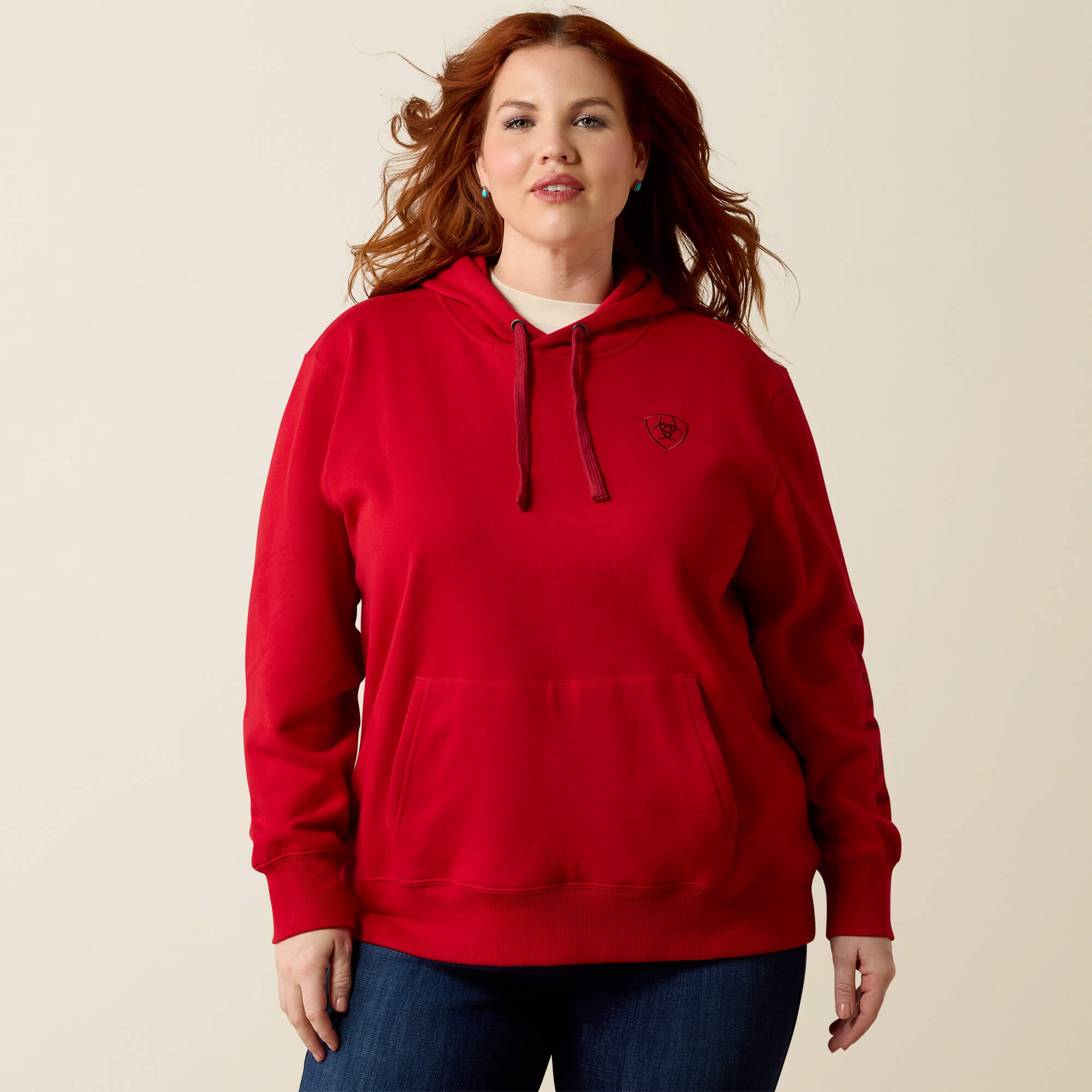 Ariat Logo 2.0 Hoodie Front Plus - SAVVY RED