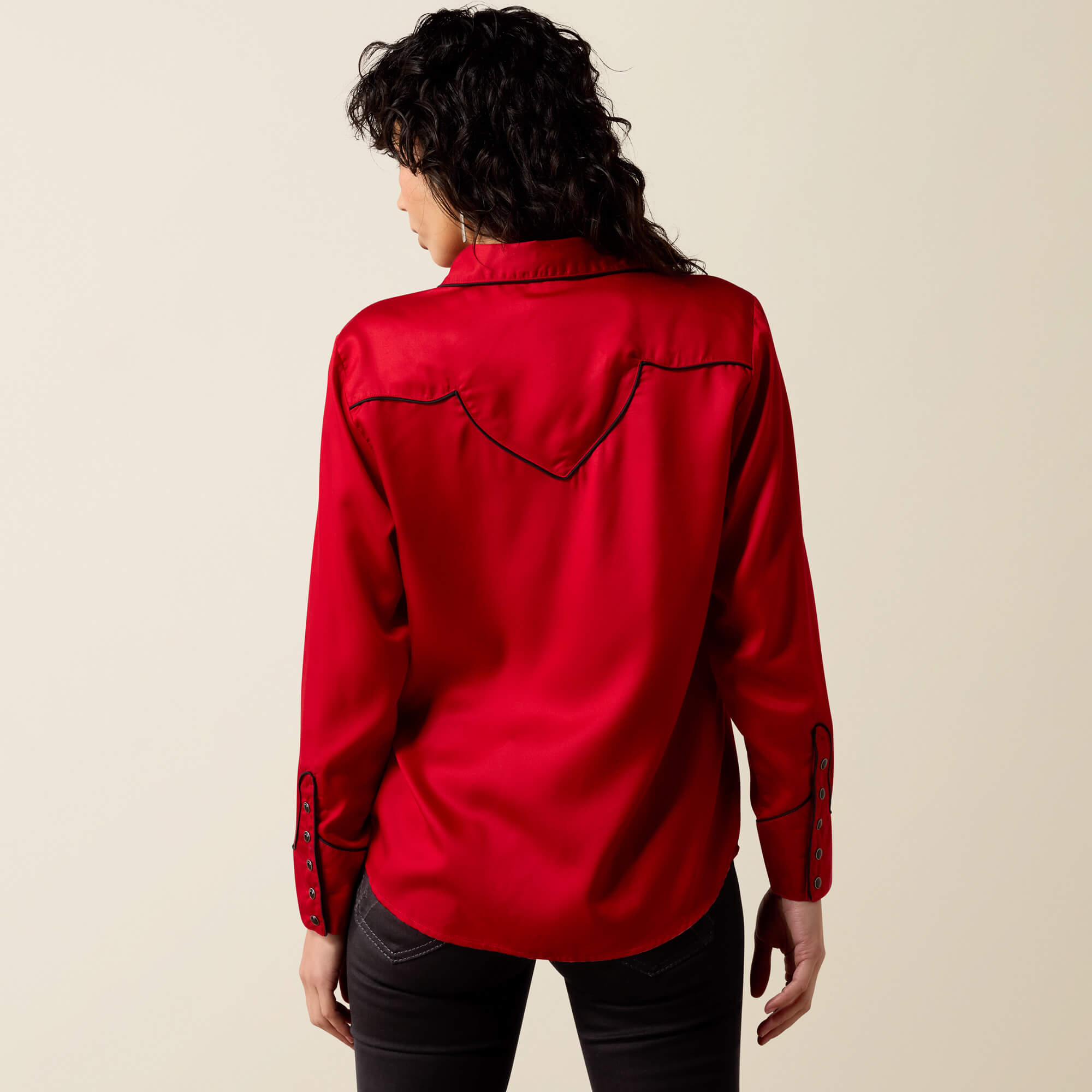 Audrey Western Snap Shirt Back - SAVVY RED