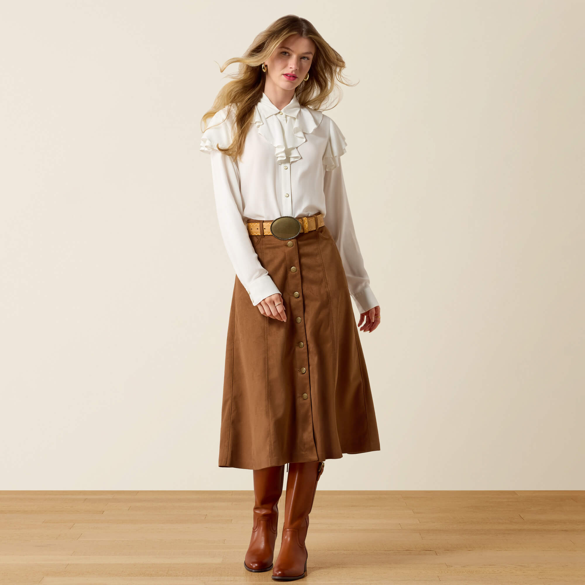 Alice Ruffle Shirt Full - COCONUT MILK