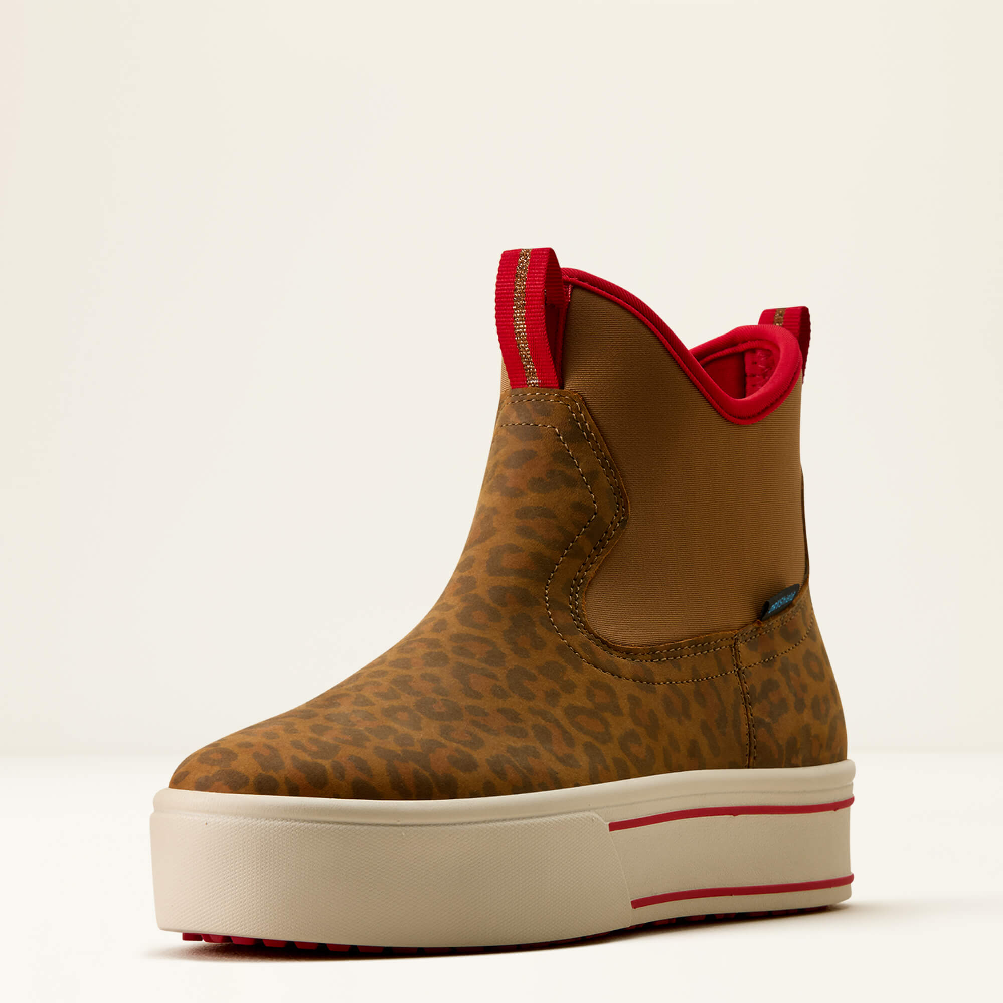 Saylor Shrimp Waterproof Boot 3-4 Front - WASHED LEOPARD|BROWN