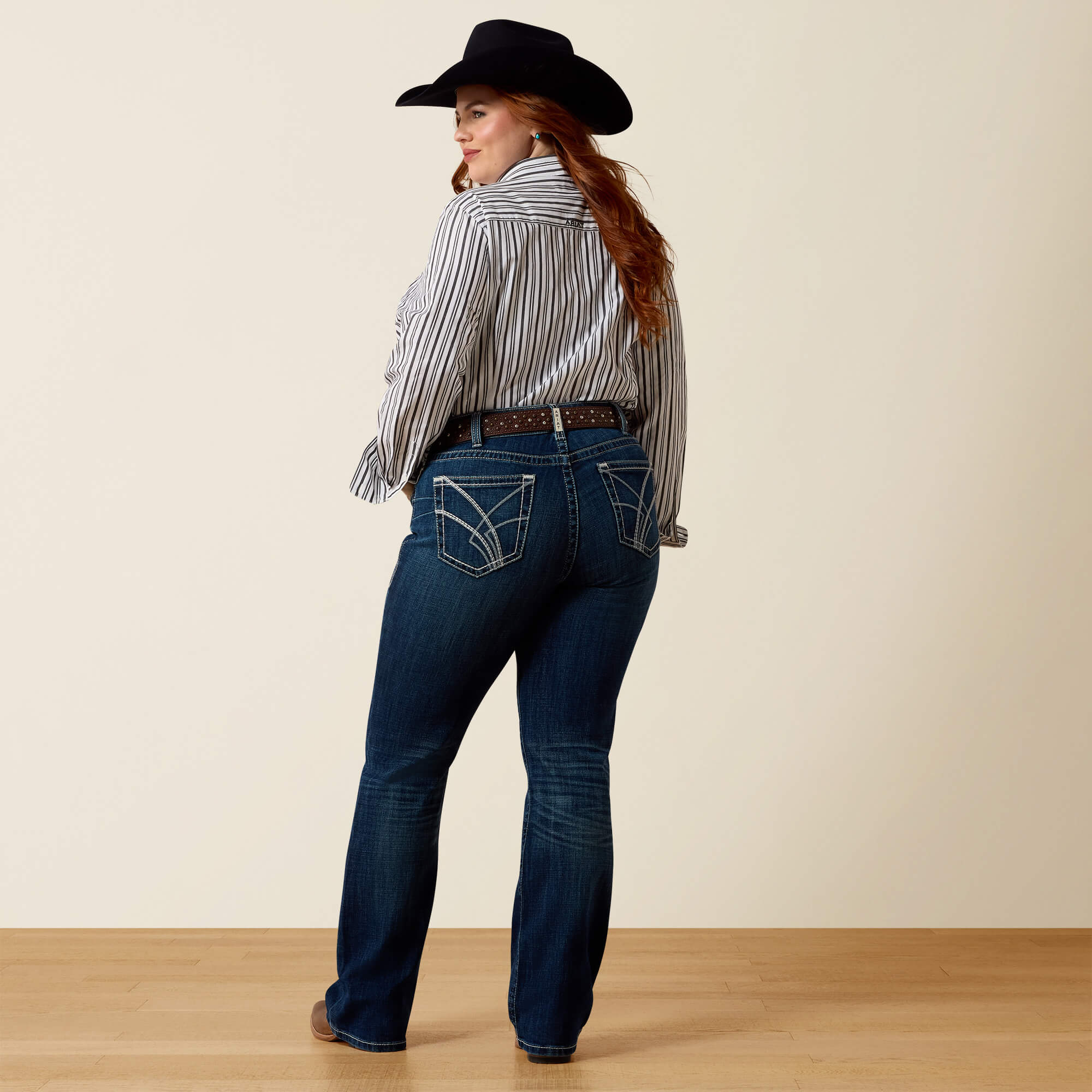 Mid Rise Olenna Boot Cut Jeans Back Plus - ISTANBUL