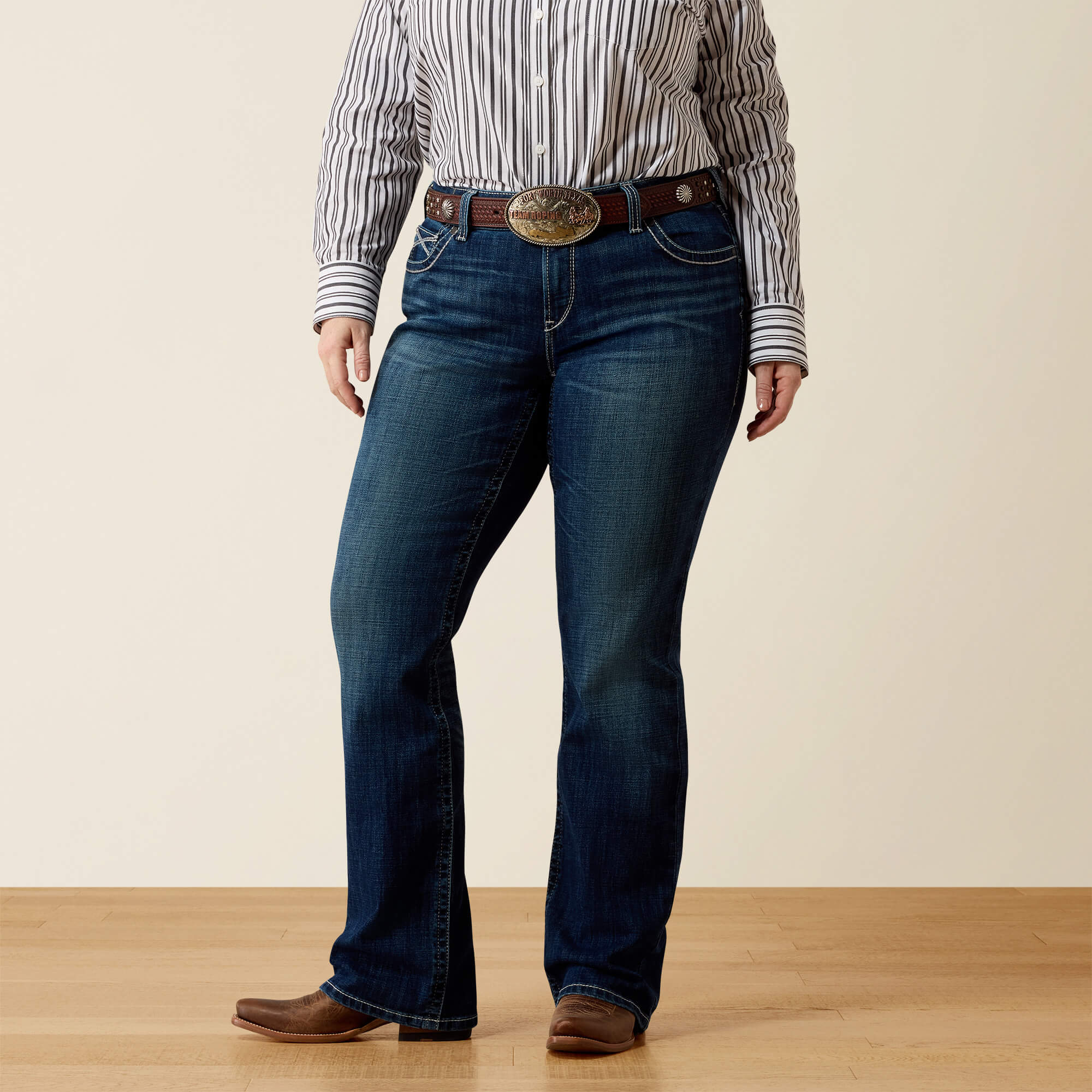 Mid Rise Olenna Boot Cut Jeans Front Plus - ISTANBUL