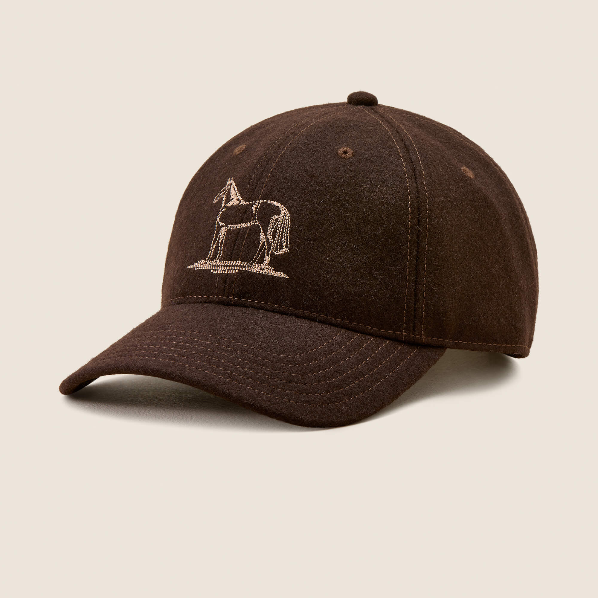 Wool Country Cap Front - DARK CHOCOLATE