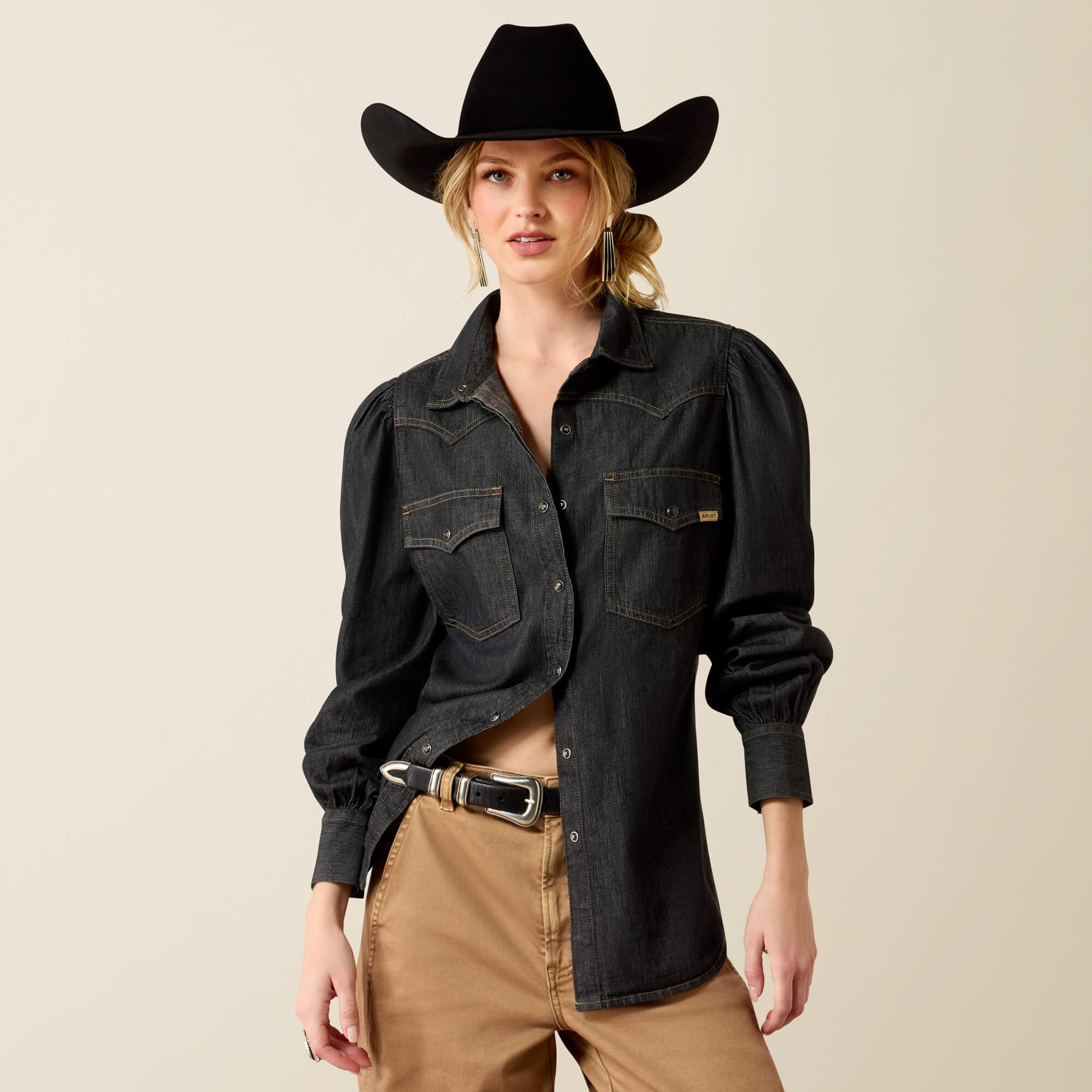 Nina Western Shirt Front - BLACK TINT