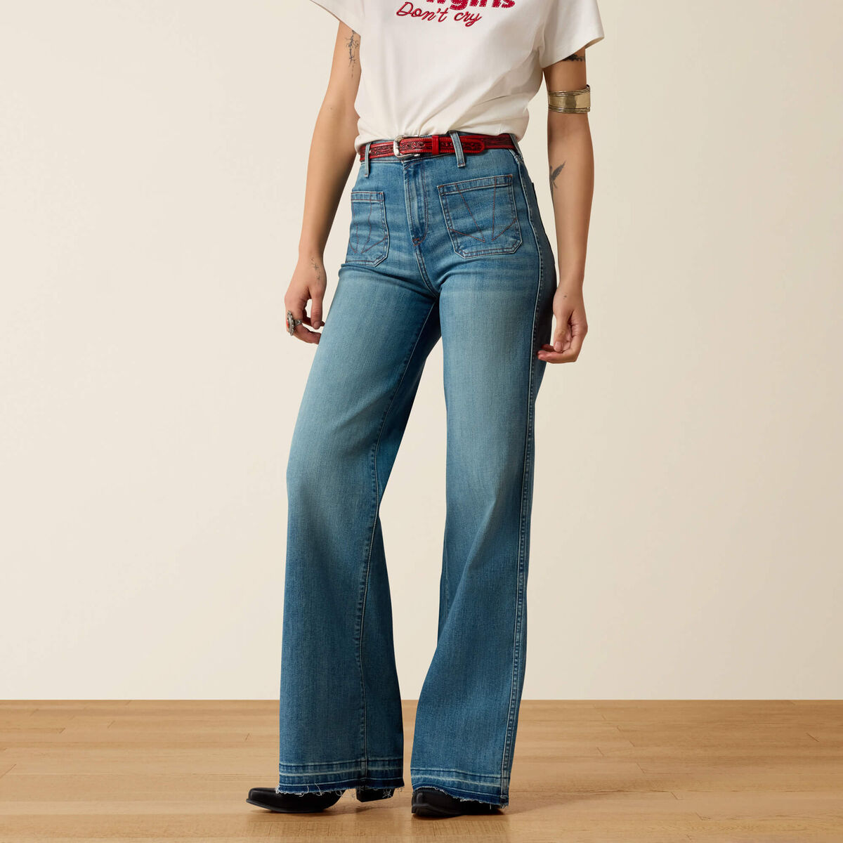 Ultra High Rise Mavis Wide Leg Jeans - Delaware
