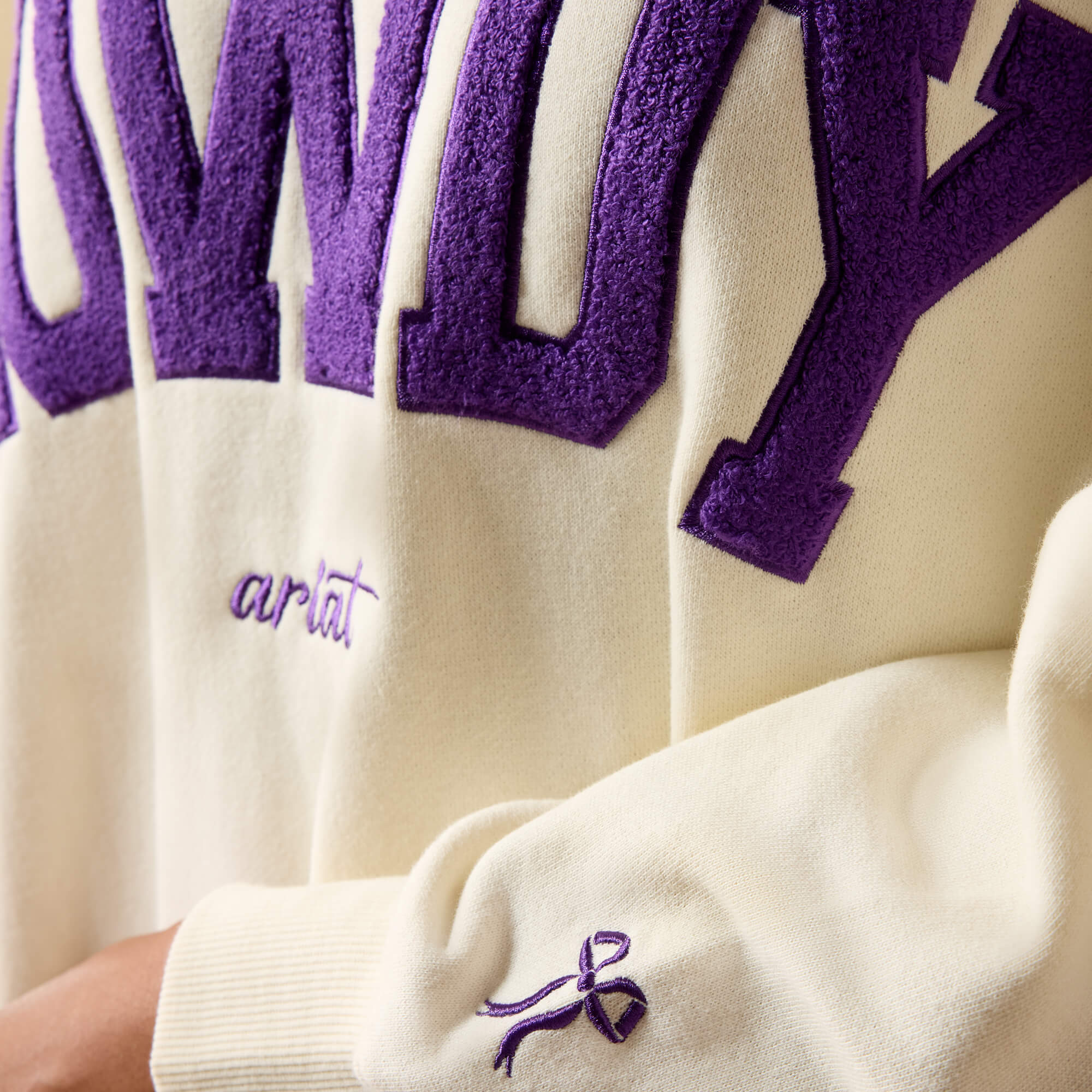 Collegiate Oversize Sweatshirt 02 - CREAM|PURPLE