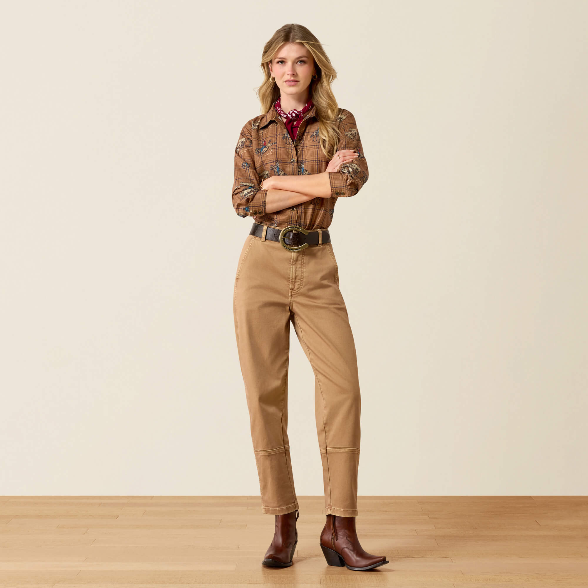 High Rise Jazmine Barrel Jeans Full - TIGER'S EYE