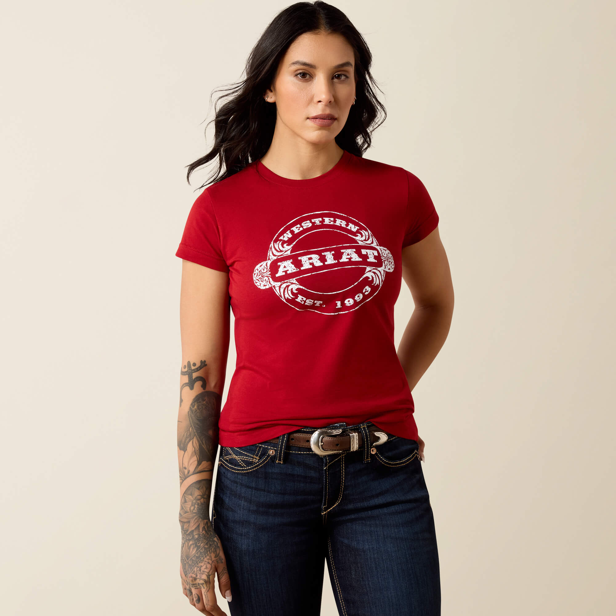 Ariat Western 1993 T-Shirt Front - GARNET