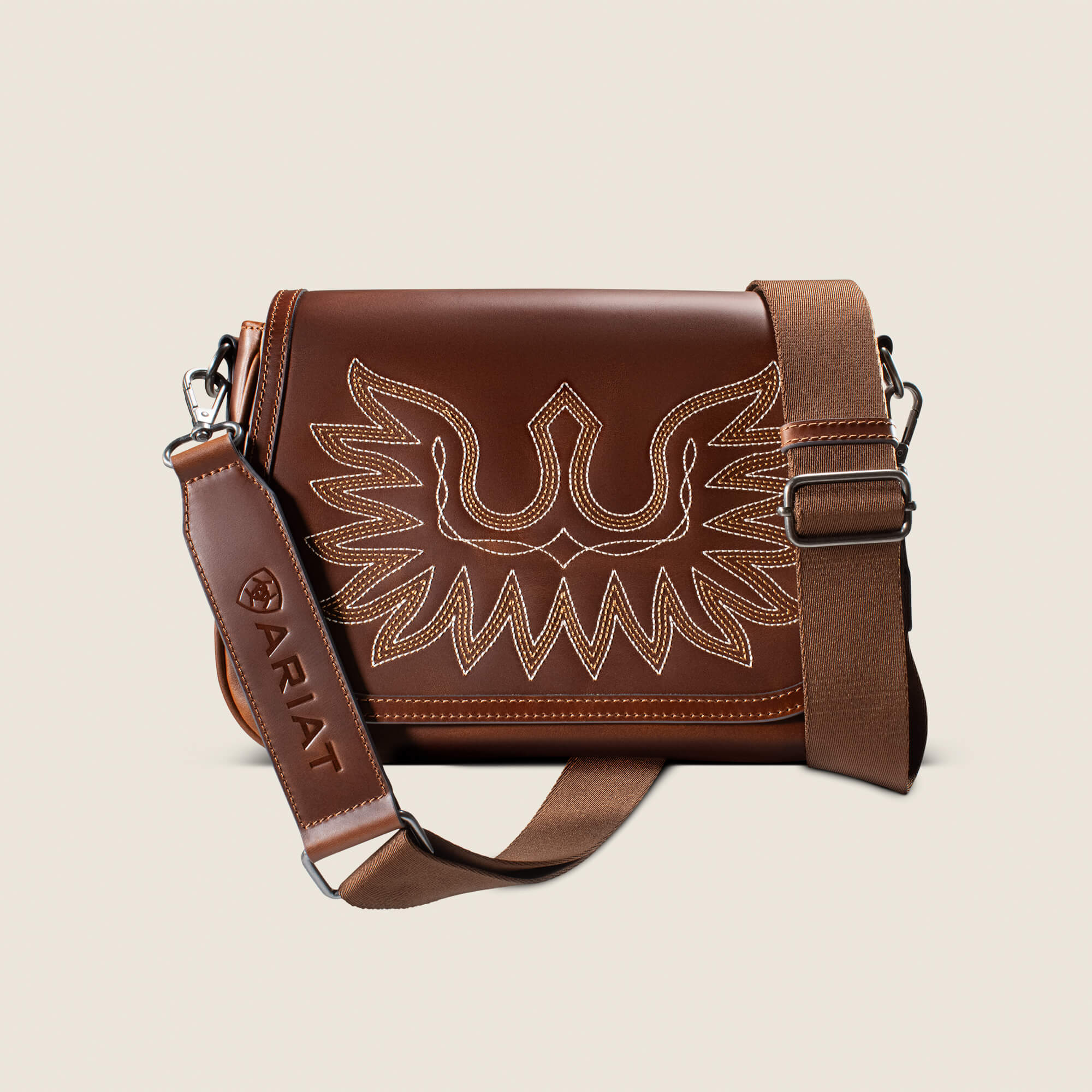 Casanova Small Crossbody Bag Front - BROWN