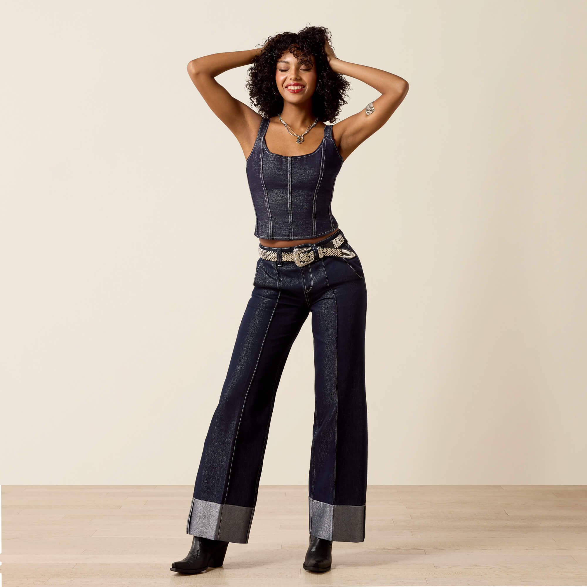 Lurex Corset Shirt Full - SILVER RINSE