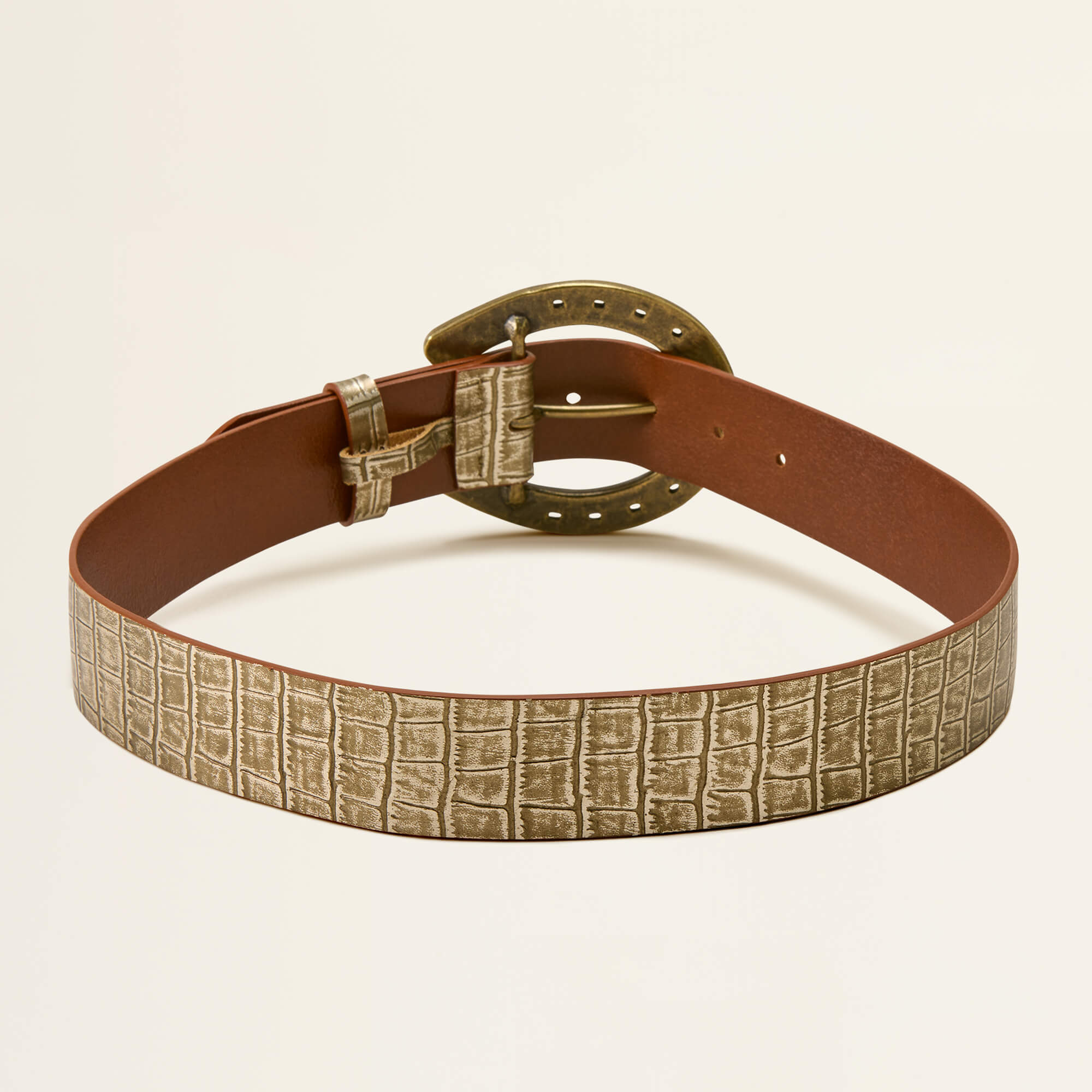 Bella Belt 02 - CHAMPAGNE PEARL CROC PRINT