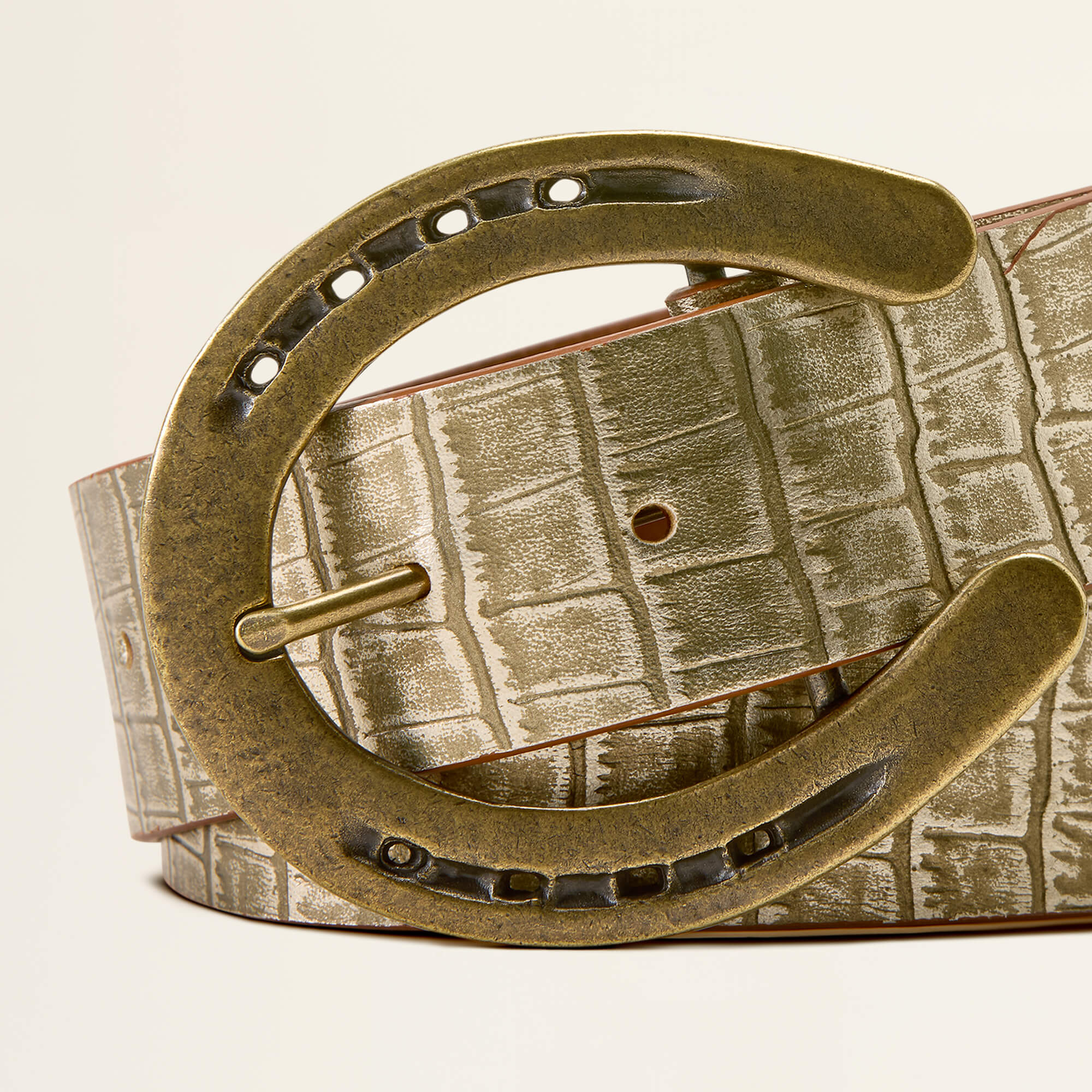 Bella Belt 03 - CHAMPAGNE PEARL CROC PRINT
