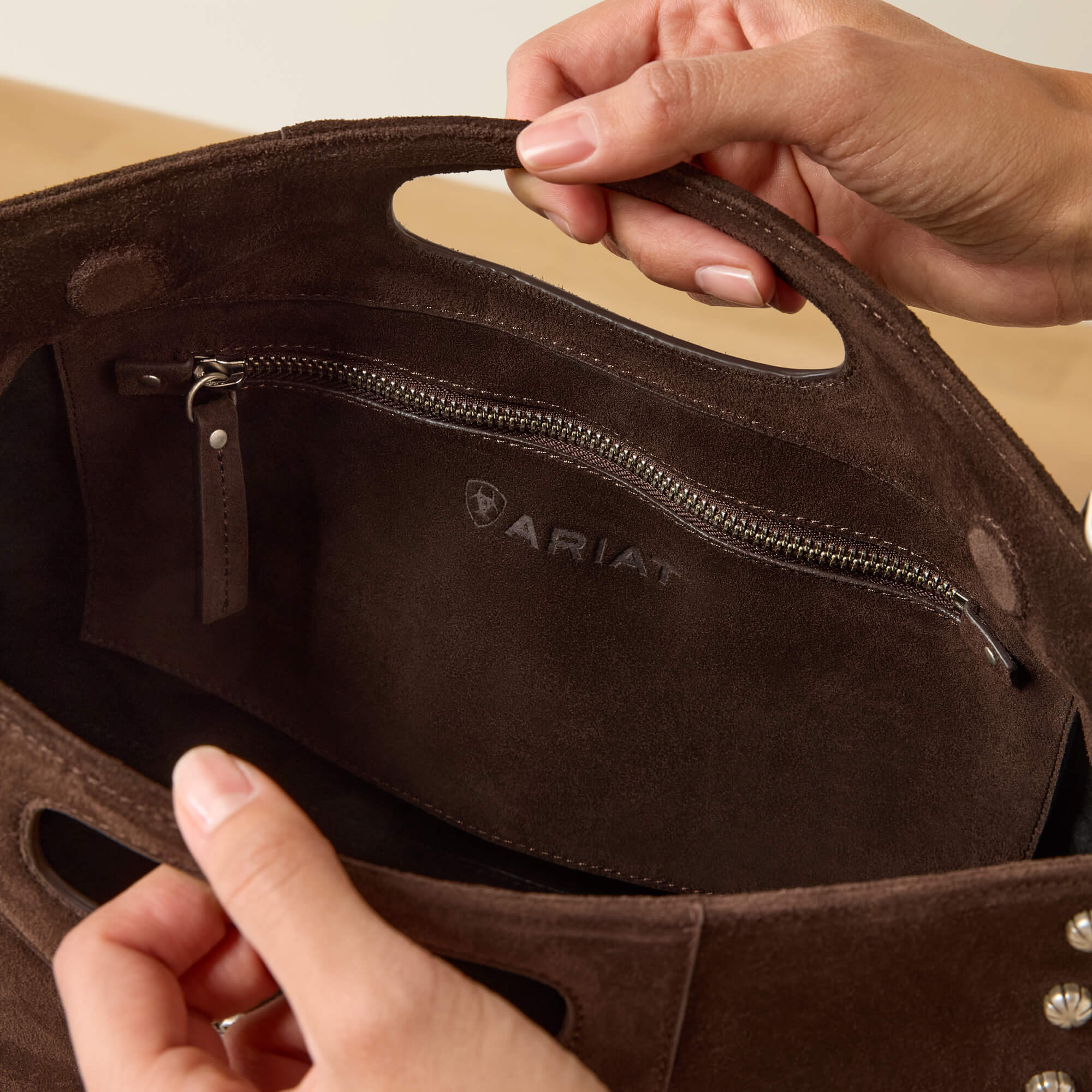 Galena Clutch 03 - WALNUT SUEDE