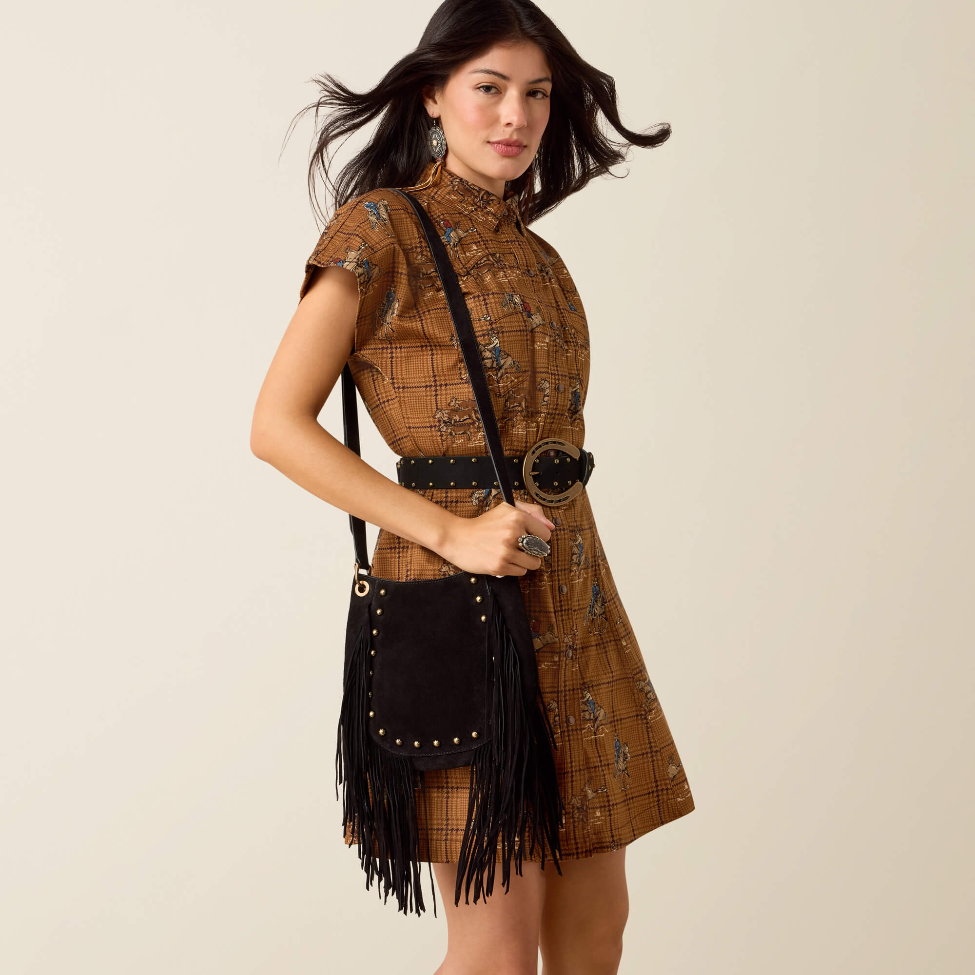 Vixen Crossbody Full - BLACK SUEDE