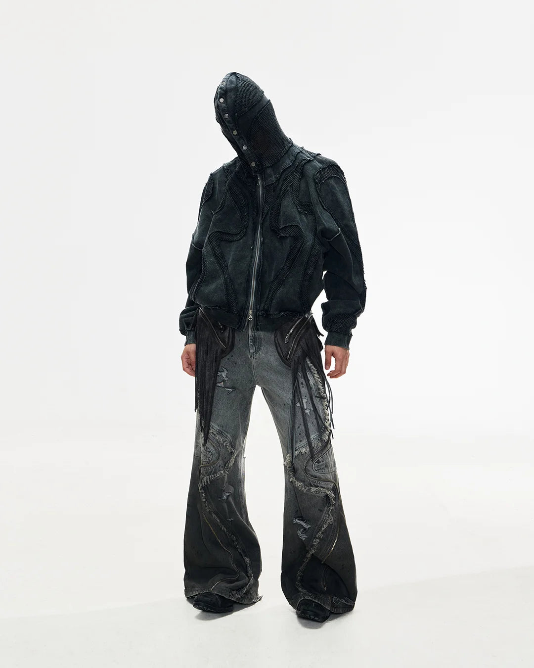 Personsoul Sand Dirty Dye Zip-Up Hoodie