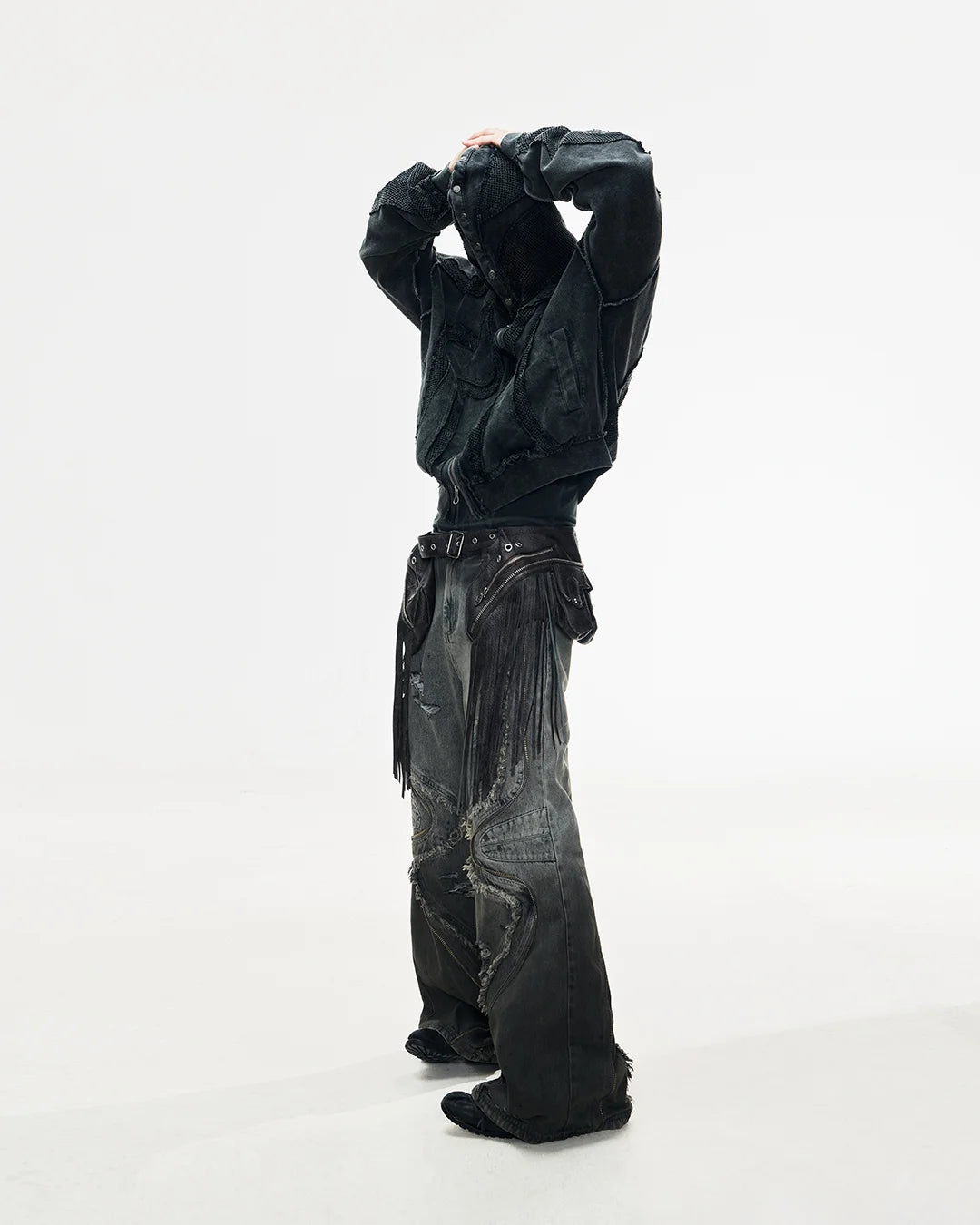 Personsoul Sand Dirty Dye Zip-Up Hoodie
