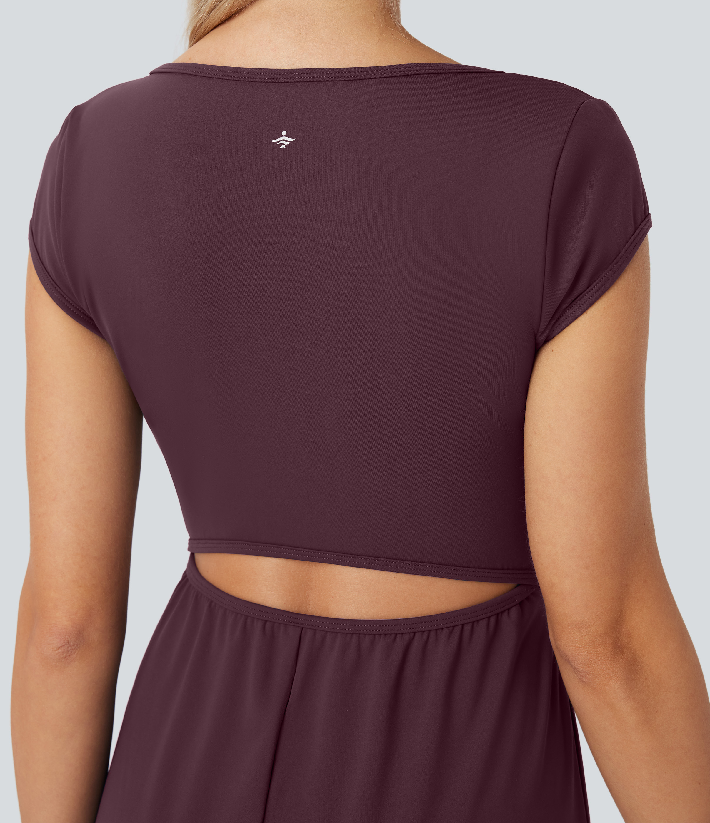SoftlyZero Airy Short Sleeve Wide Leg Cool Touch Yoga Jumpsuit with Pockets-Easy Peezy Edition