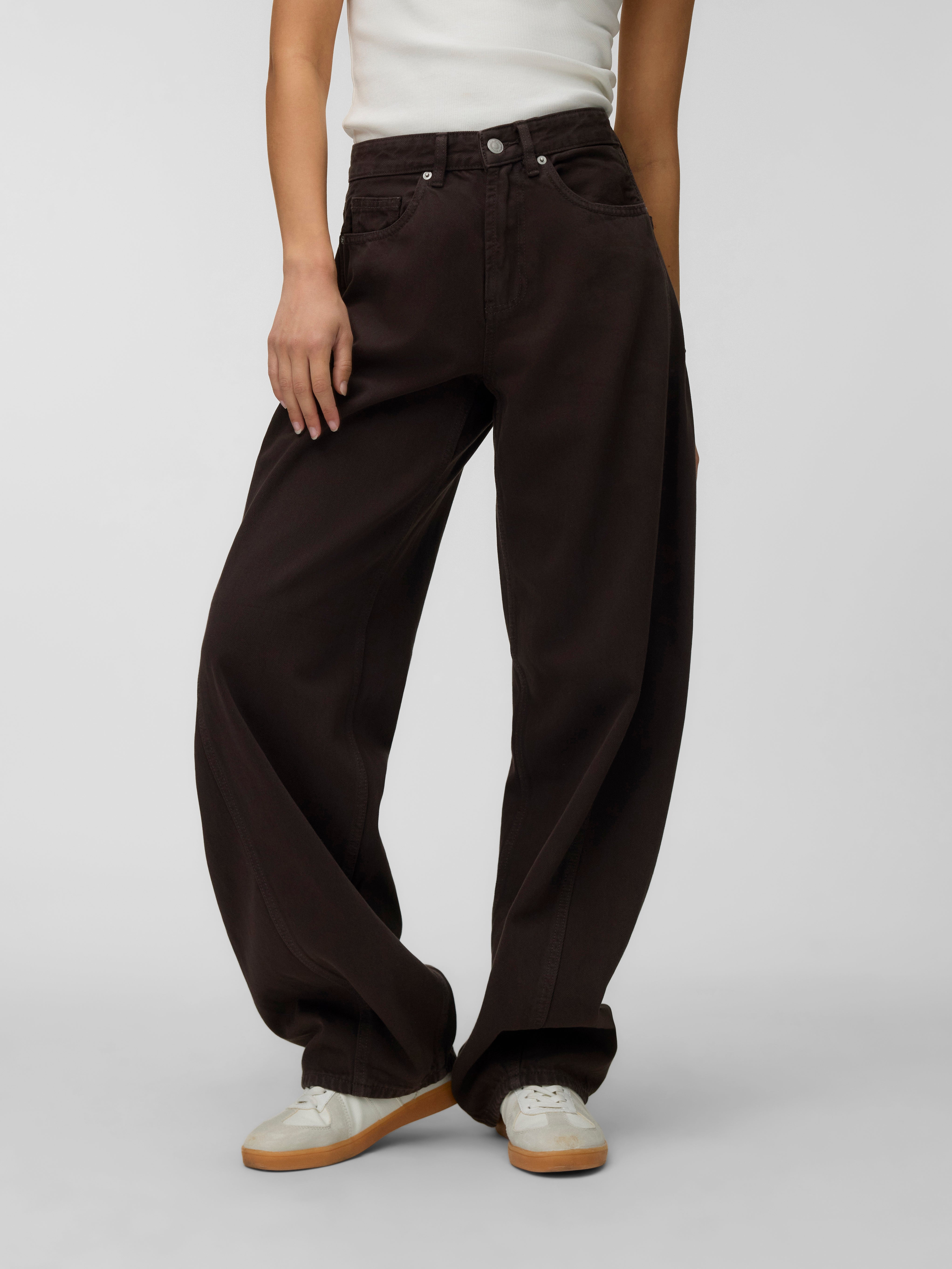 VMZOE Mid rise Barrel Fit Jeans - Chocolate Torte
