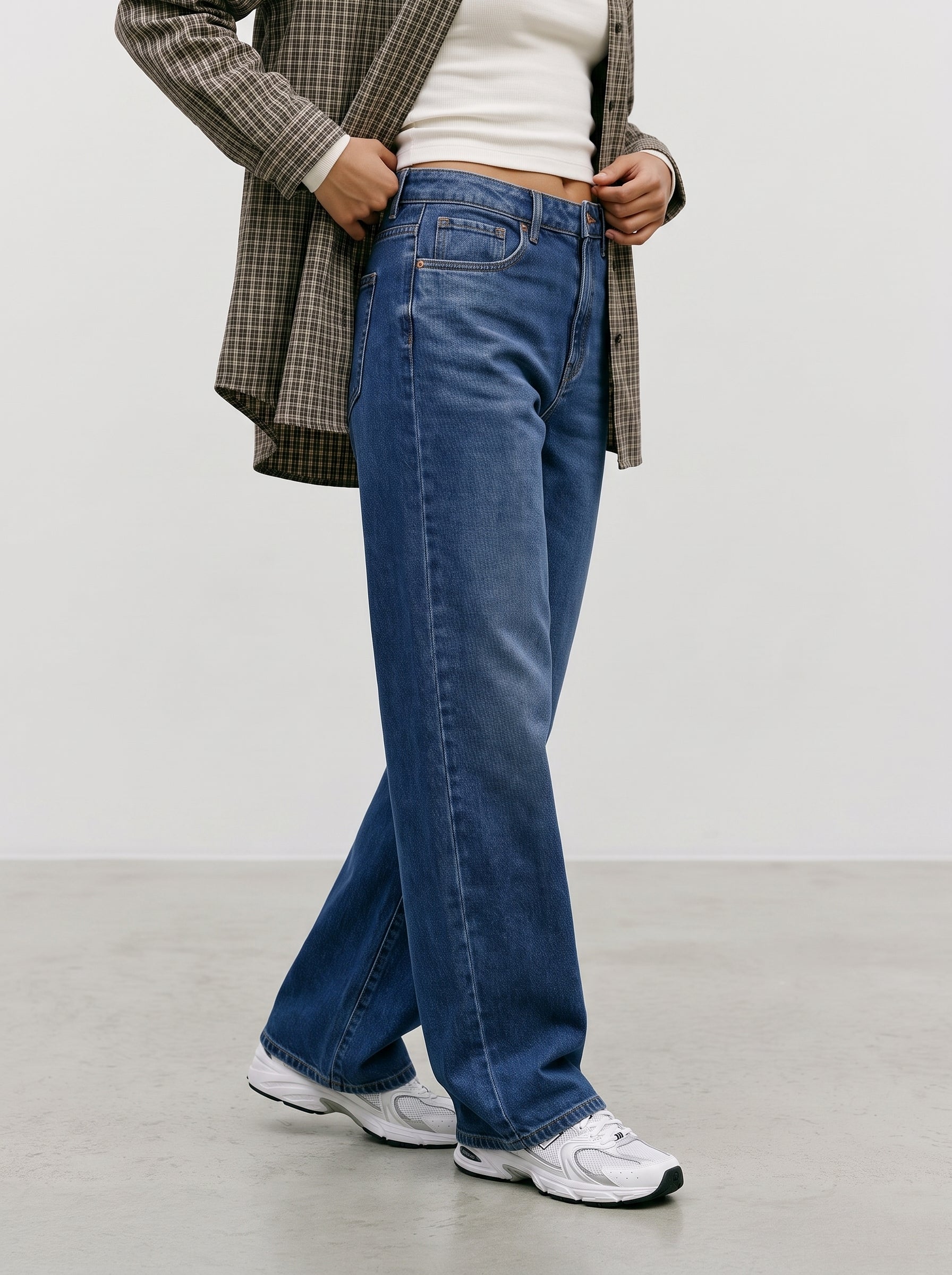 VMSUNNY Super high rise Wide Leg Fit Jeans - Dark Blue Denim