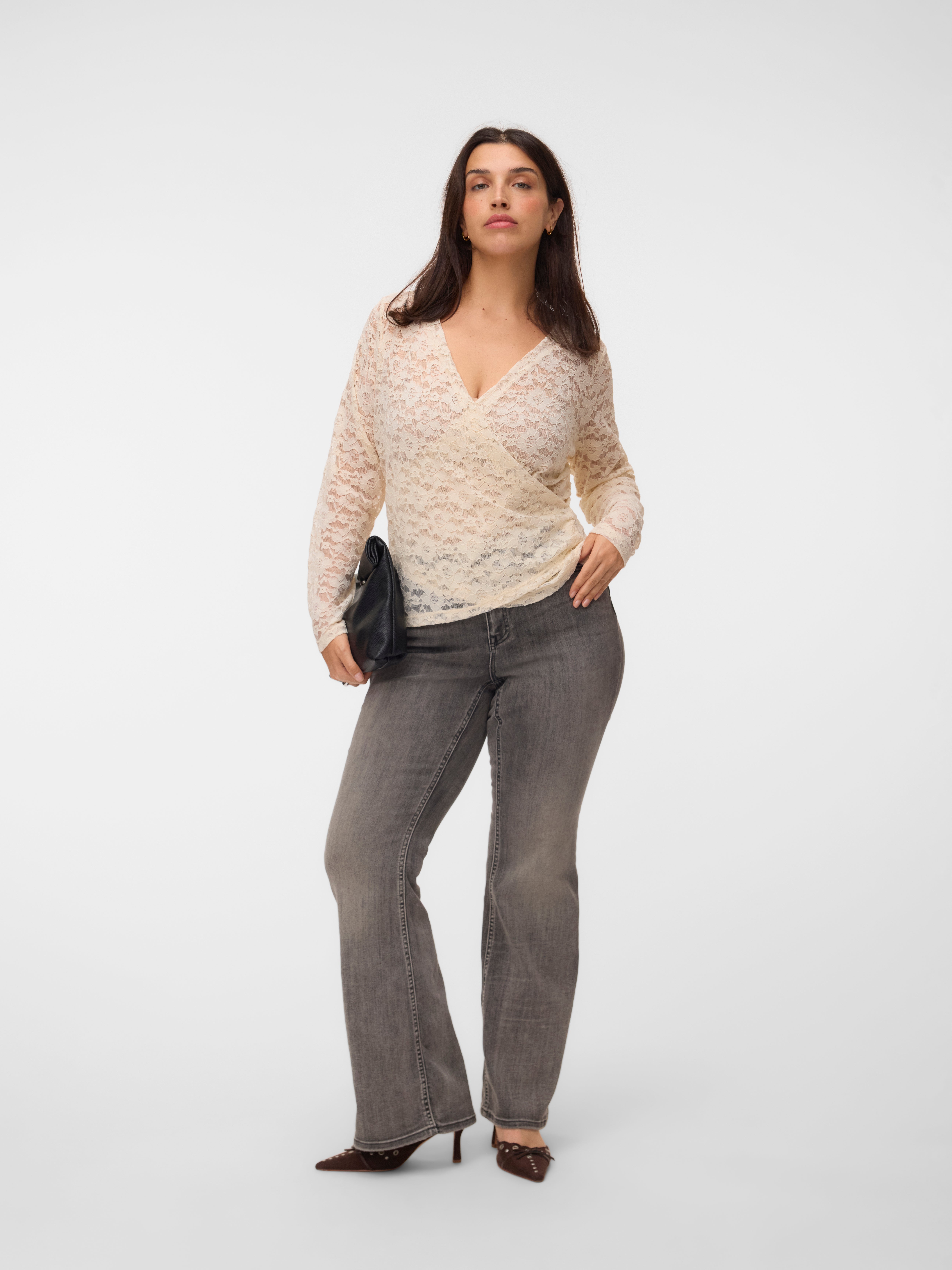 VMCFLASH Mid rise Flared Fit Jeans - Medium Grey Denim
