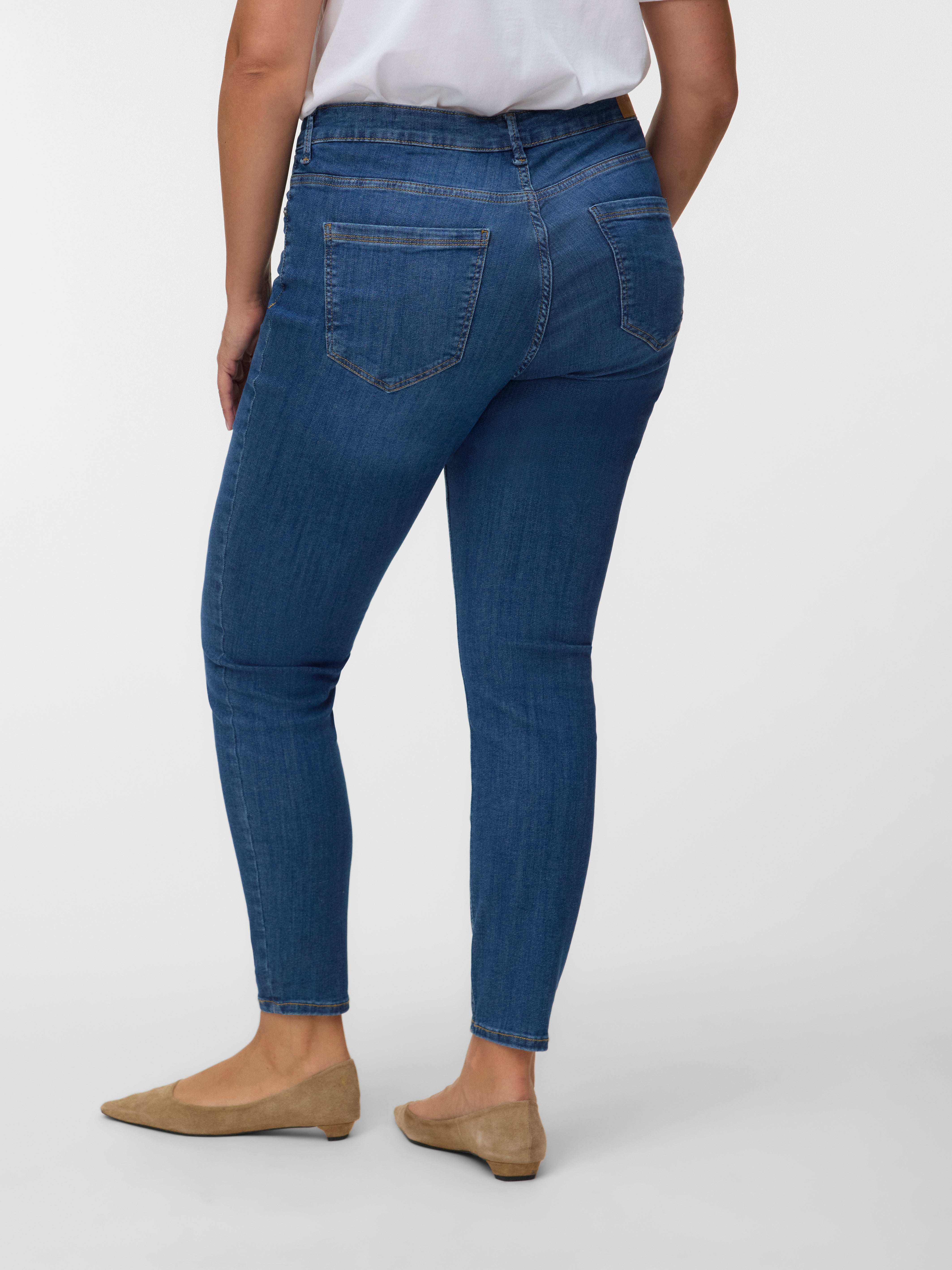 VMCSOFINA Mid rise Skinny Fit Jeans - Medium Blue Denim