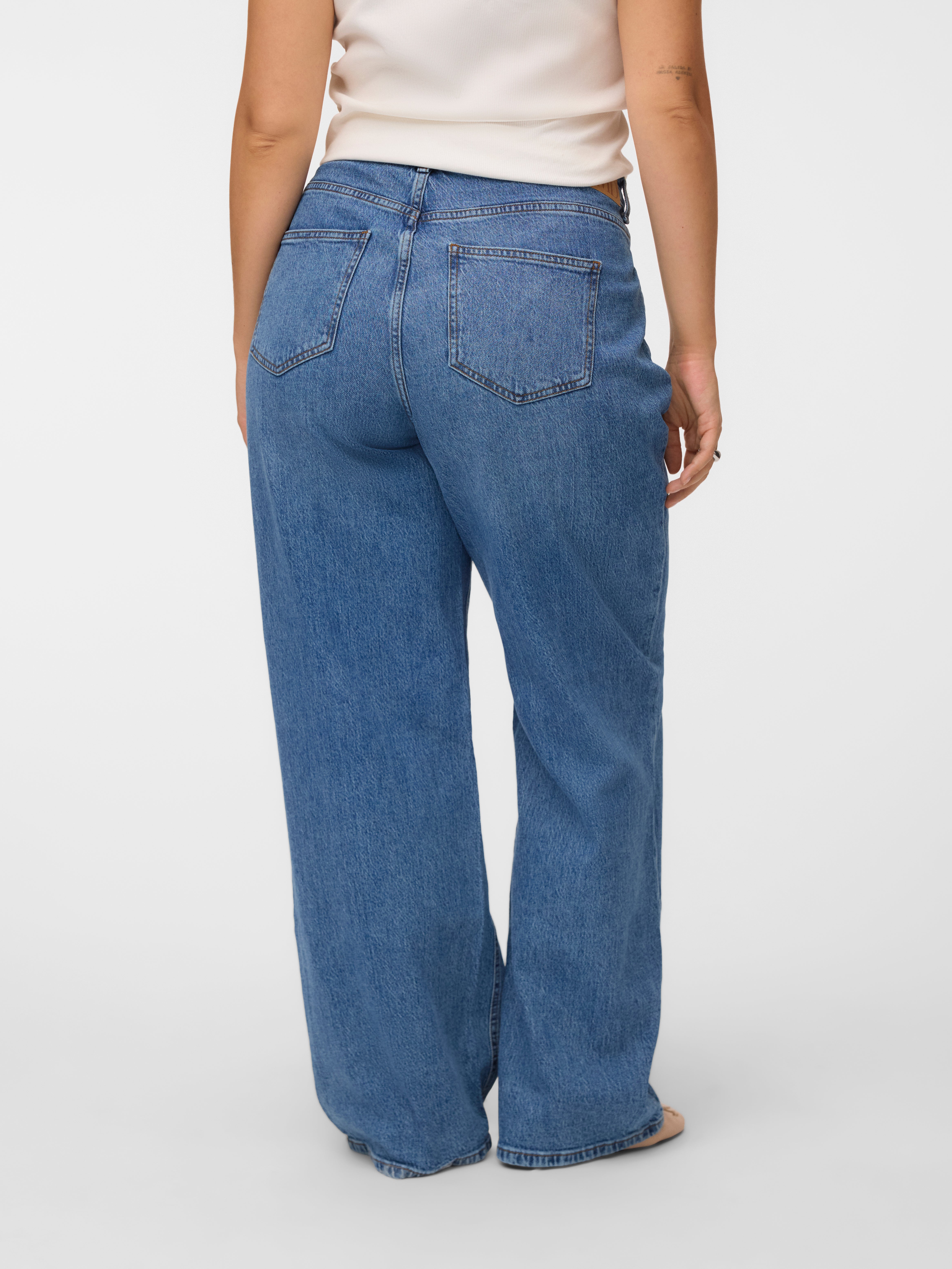 VMCTESSA High rise Wide Leg Fit Jeans - Medium Blue Denim