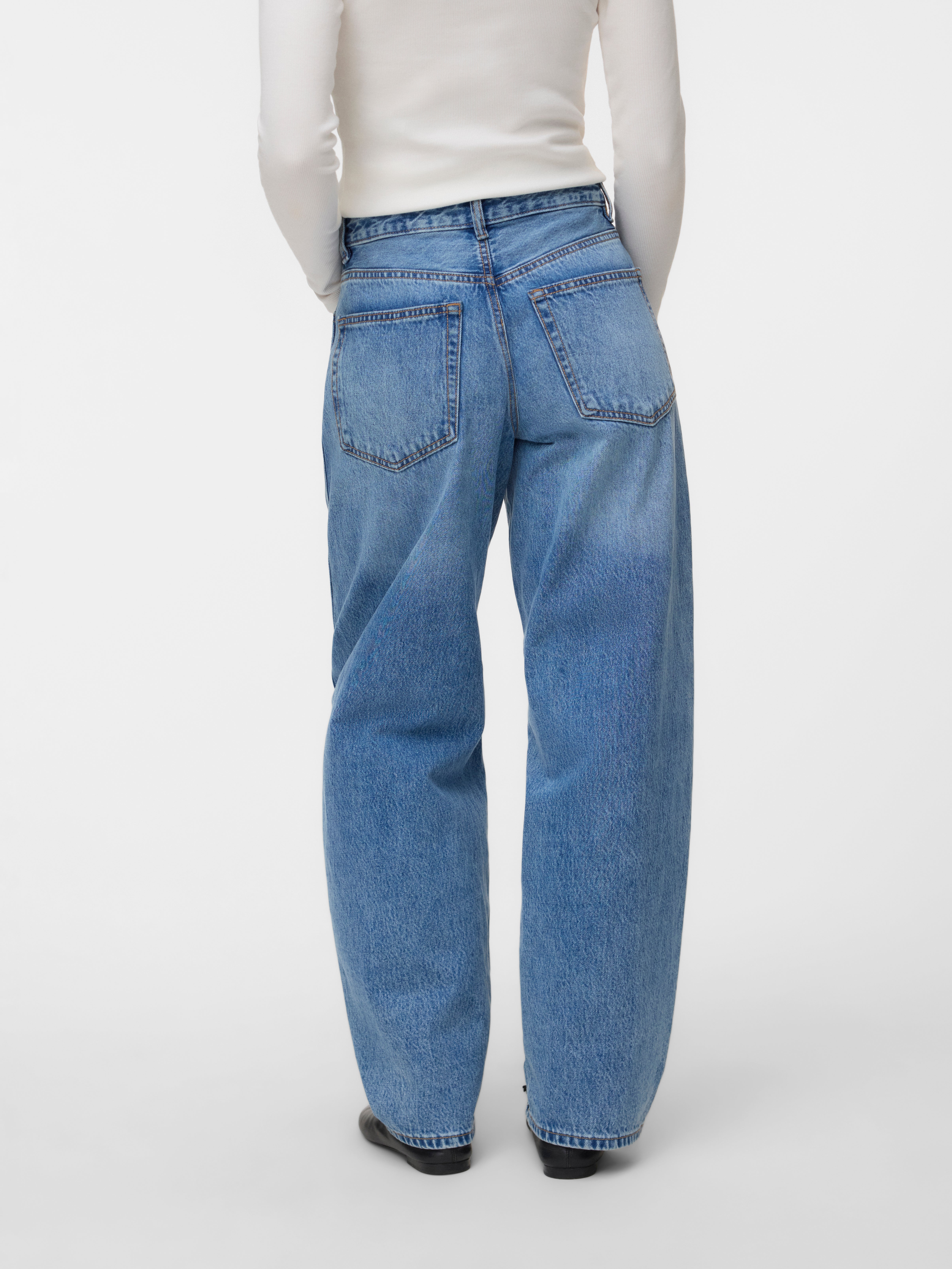 VMZOE Mid rise Barrel Fit Jeans - Medium Blue Denim