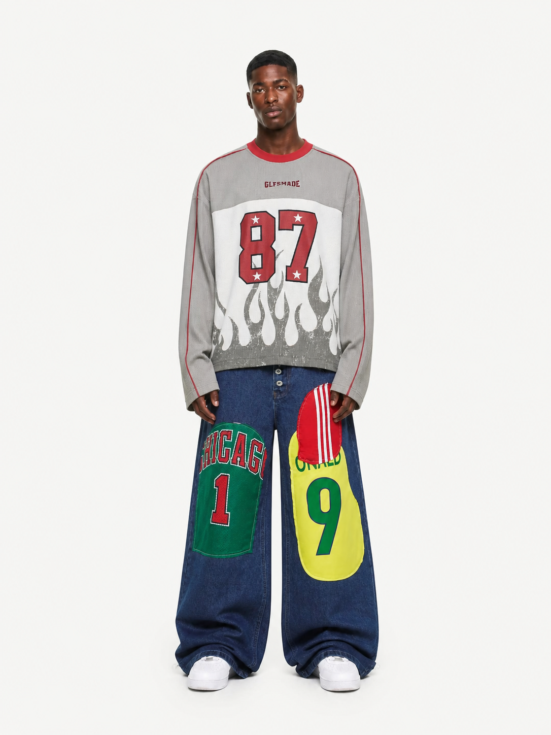 OYL-Lab Jersey Patchwork Baggy Jeans