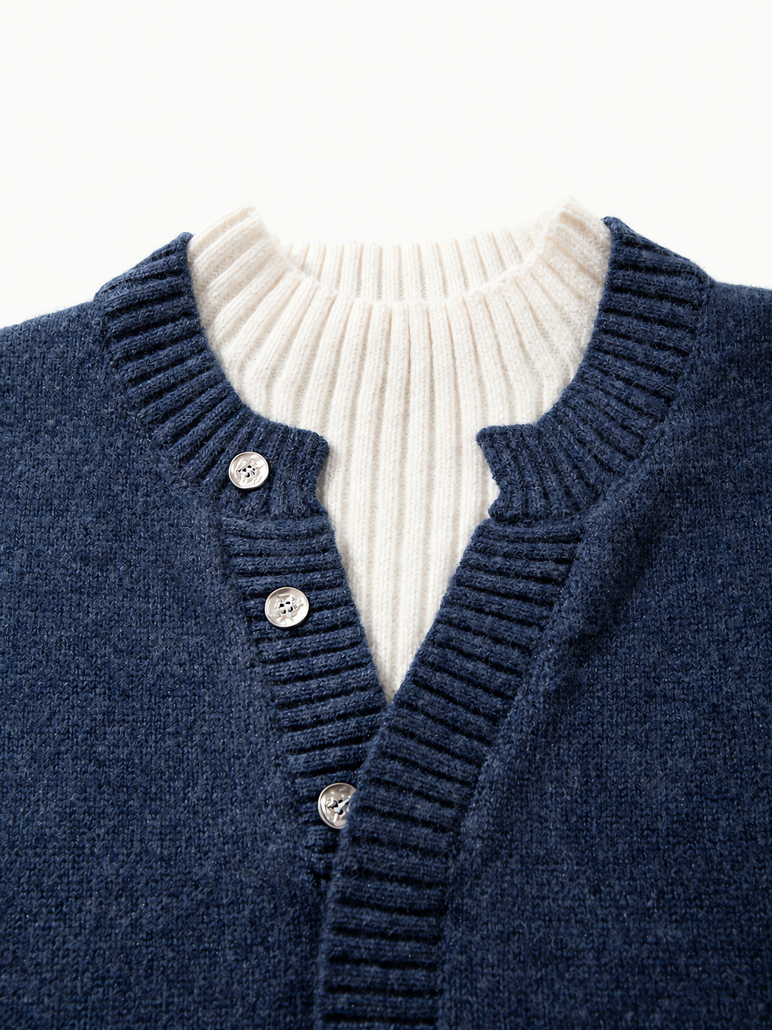 OYL-Lab Mock‑Layer Henley Knit Sweater