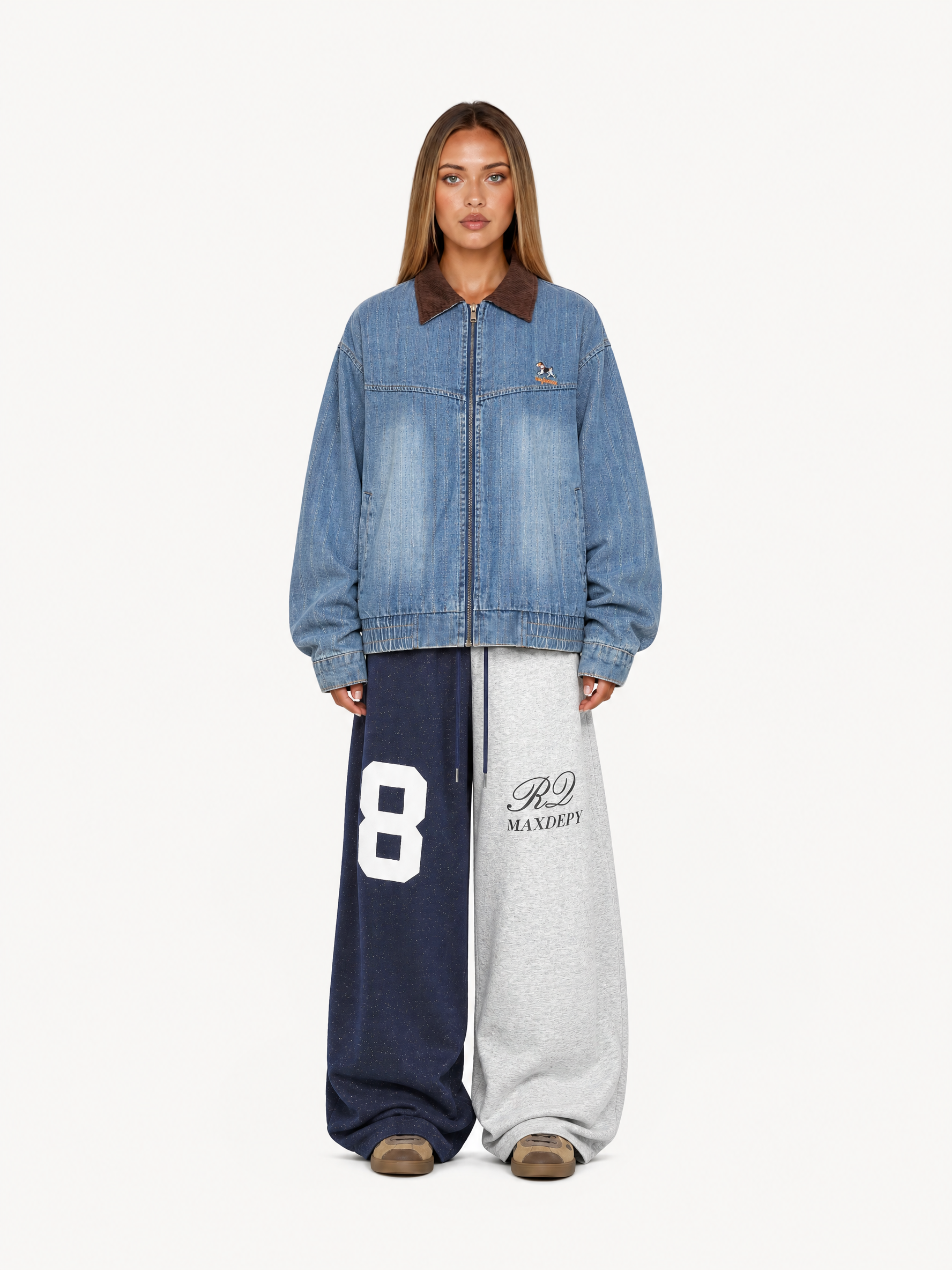 OYL-Lab Color‑Block Baggy Sweatpants