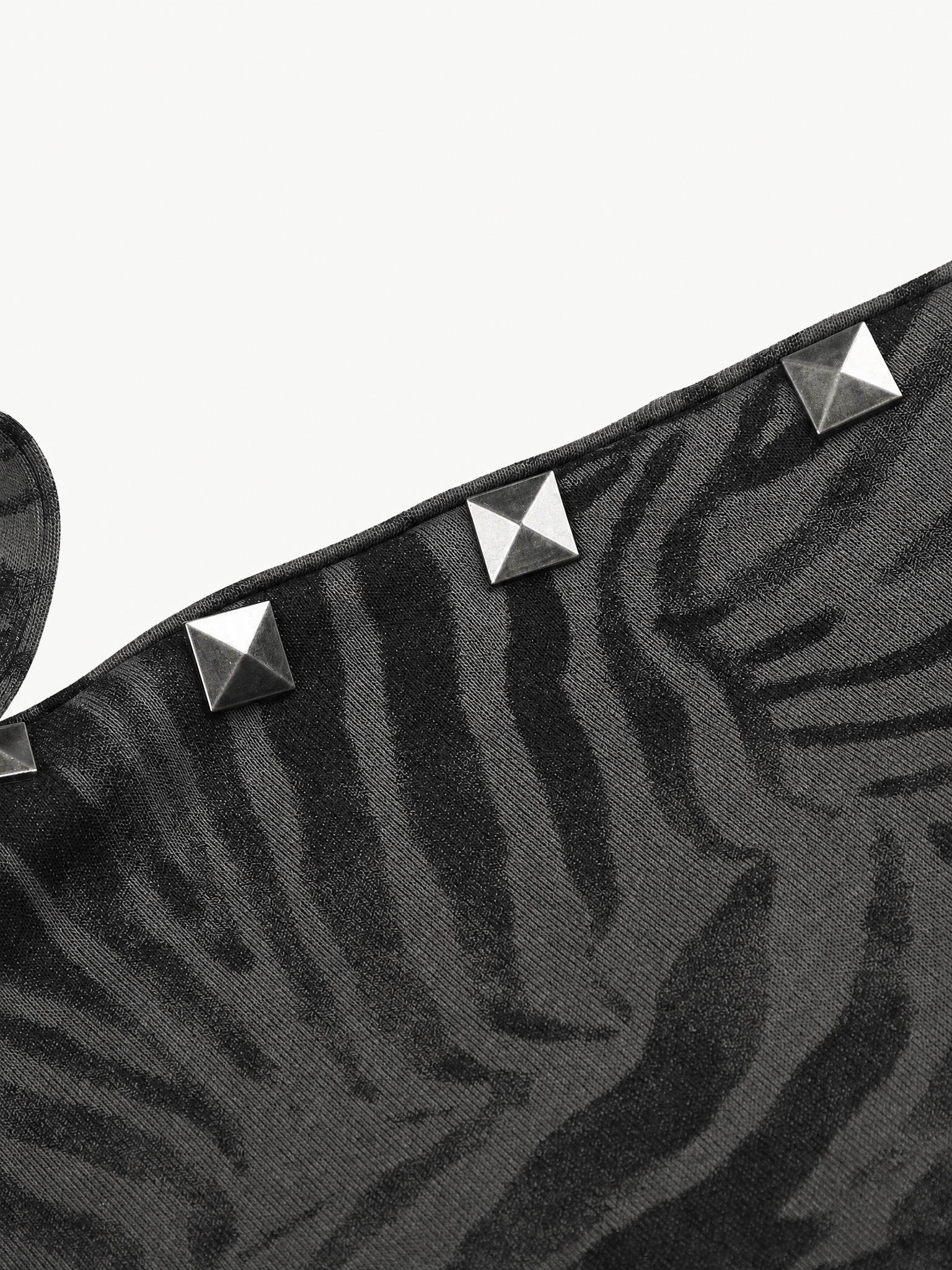 OYL-Lab Zebra Print Studded Zip Up Hoodie