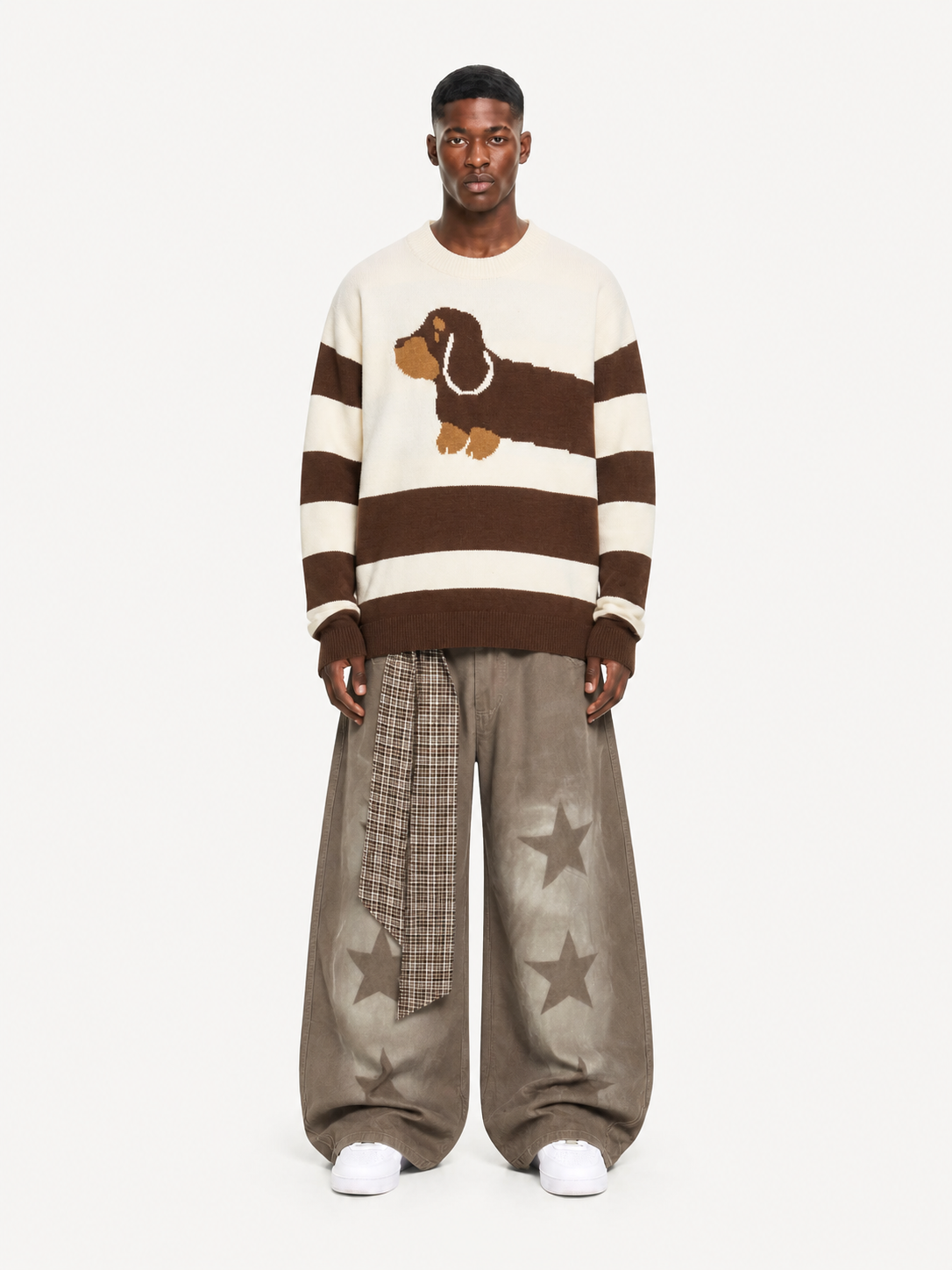 OYL-Lab Dachshund Jacquard Stripe Sweater