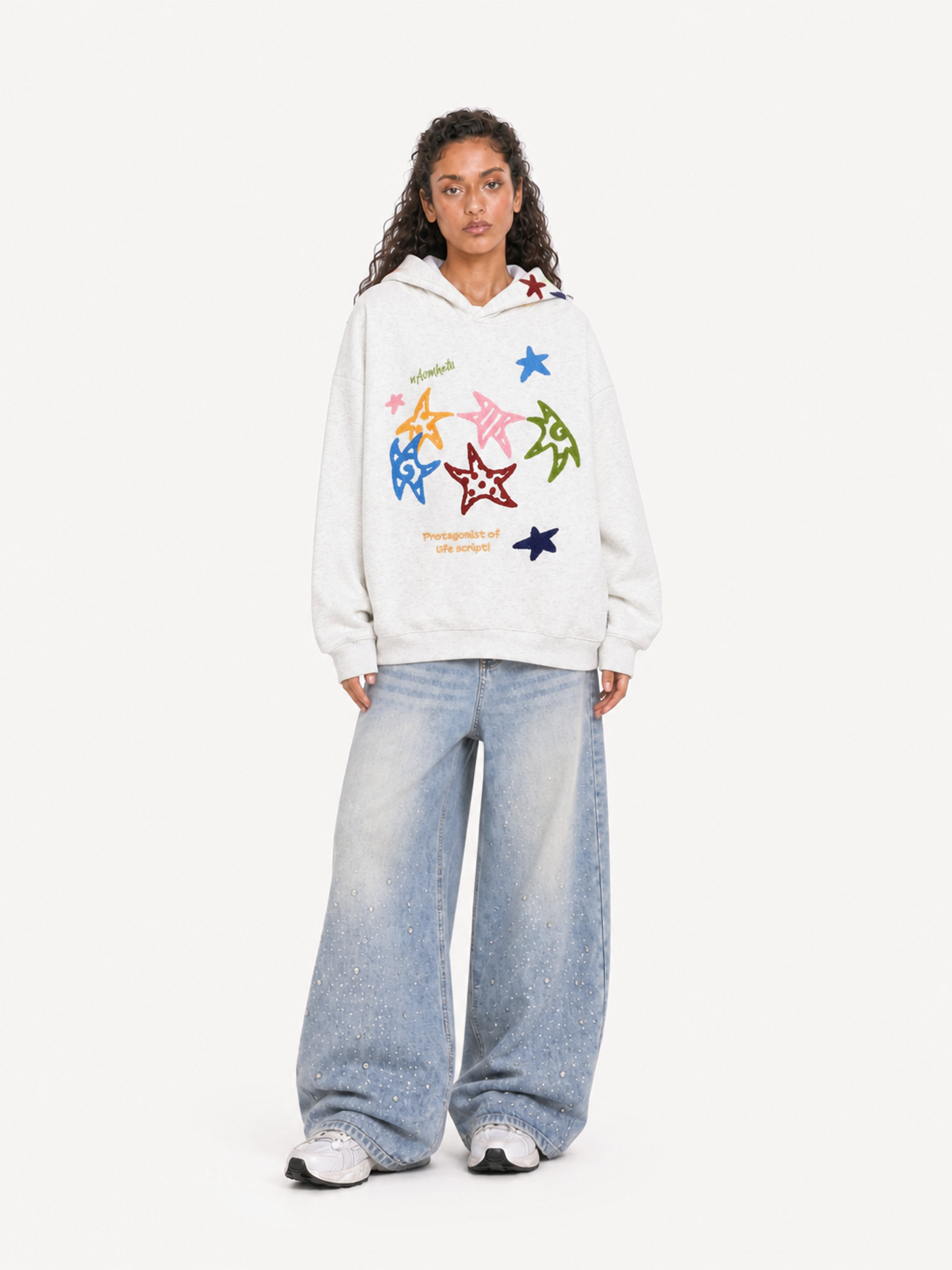 OYL-Lab Multicolor Star Towel Embroidered Hoodie