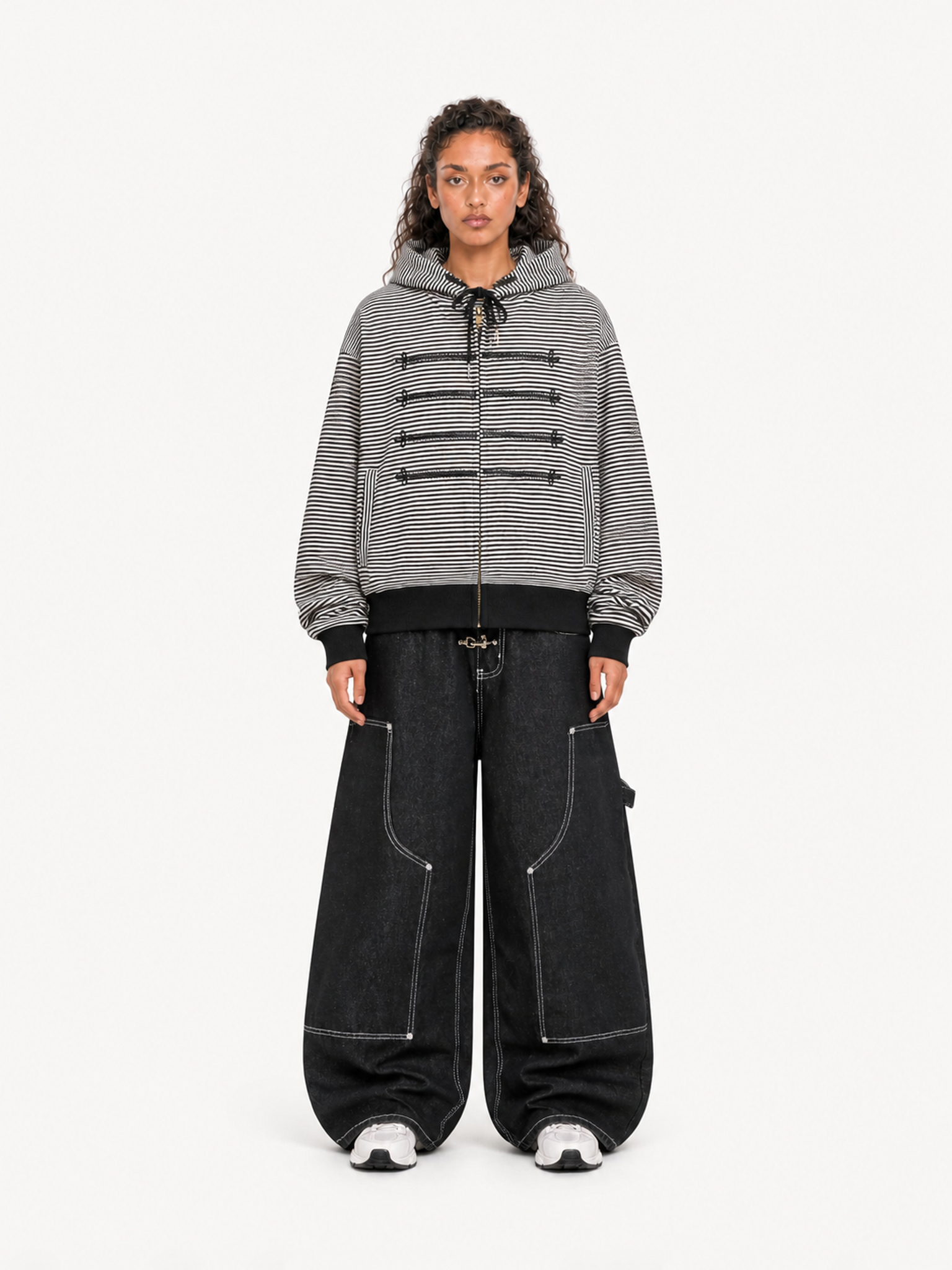 OYL-Lab Contrast Stitch Baggy Carpenter Jeans