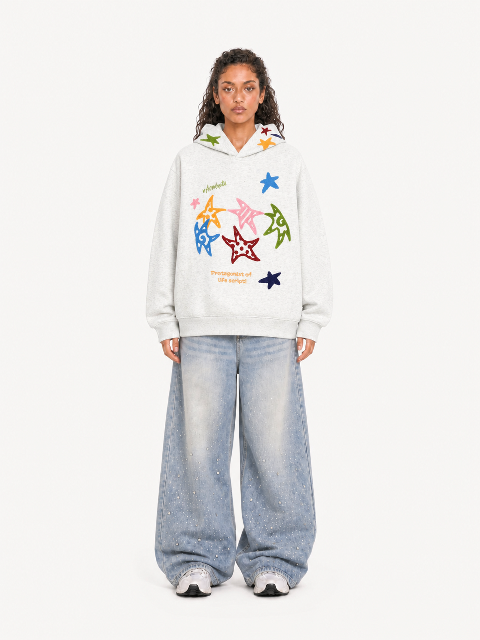 OYL-Lab Multicolor Star Towel Embroidered Hoodie