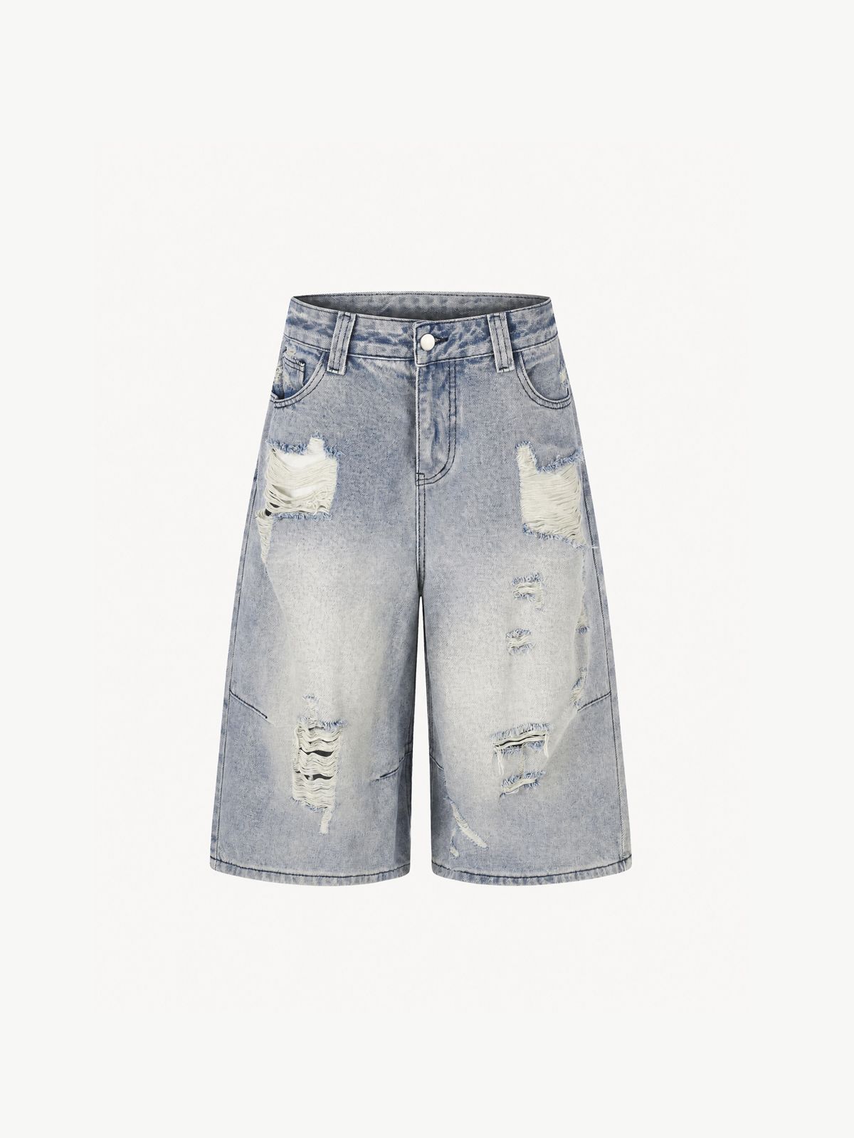 OYL-Lab Distressed Ripped Baggy Denim Jorts