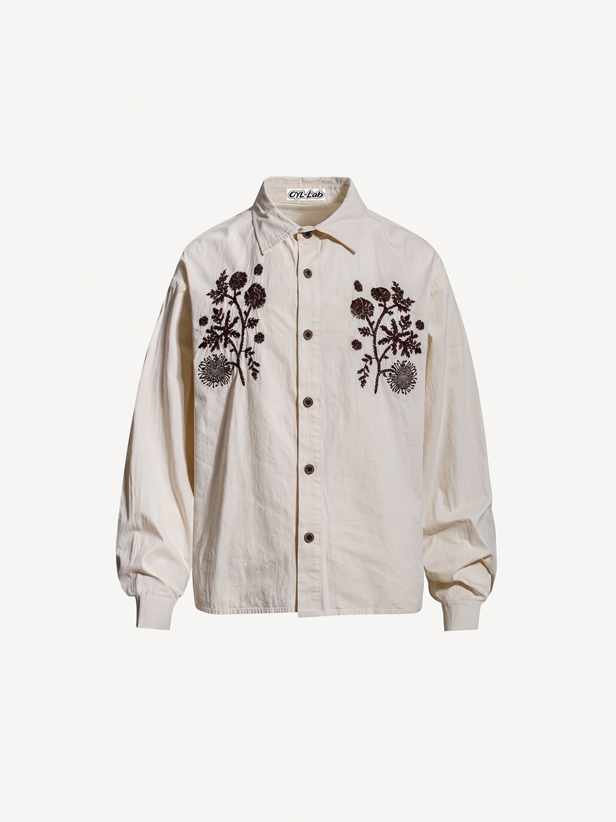 OYL-Lab Floral Embroidery Long Sleeved Shirt