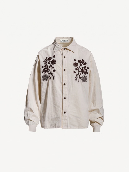 OYL-Lab Floral Embroidery Long Sleeved Shirt