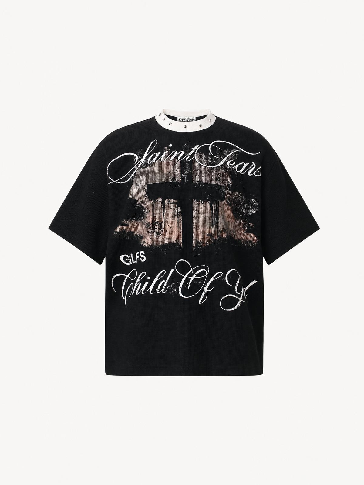 OYL-Lab Waffle Knit Cross Vintage Tee