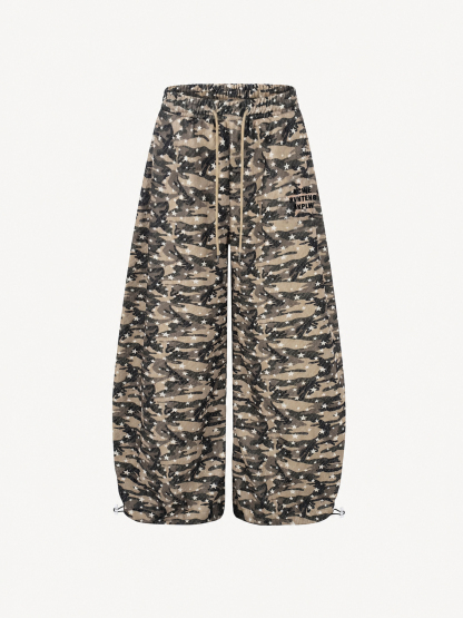 OYL-Lab Camo Star Print Baggy Track Pants