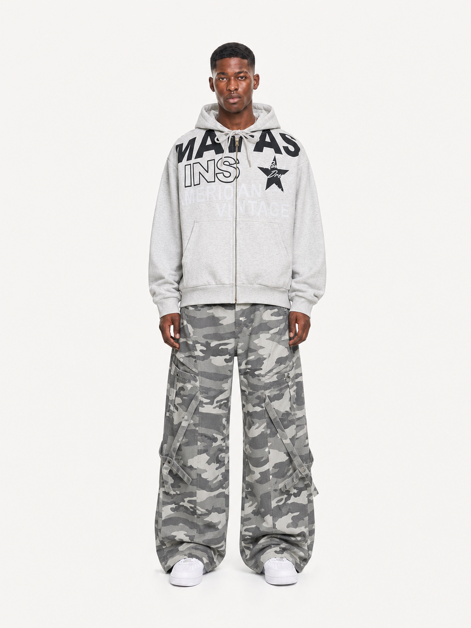 OYL-Lab Vintage Graphic Zip Up Hoodie