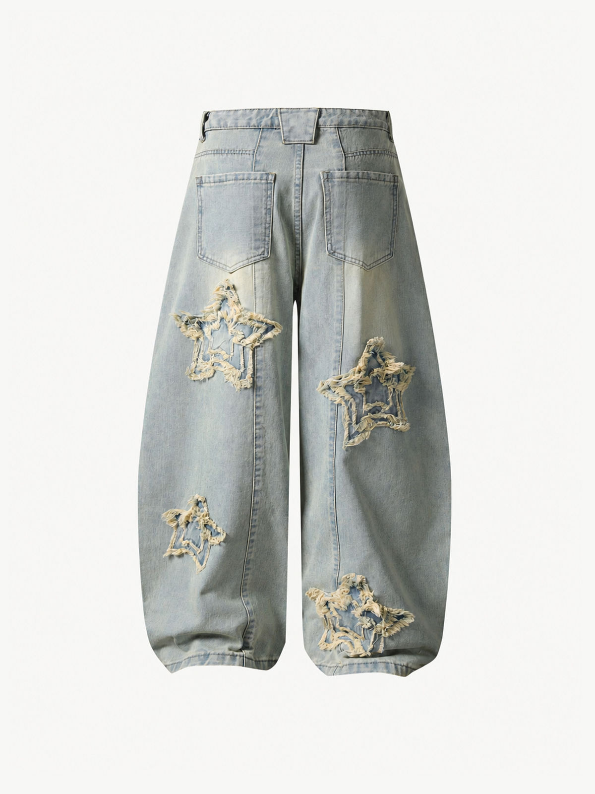 OYL-Lab Frayed Star Patch Wash Baggy Jeans