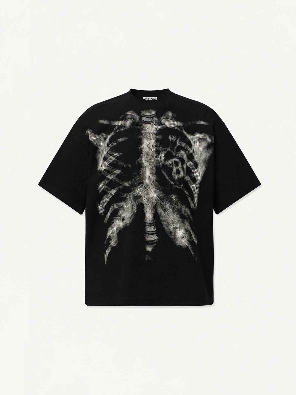 OYL-Lab Waffle Knit Skeleton Graphic Tee