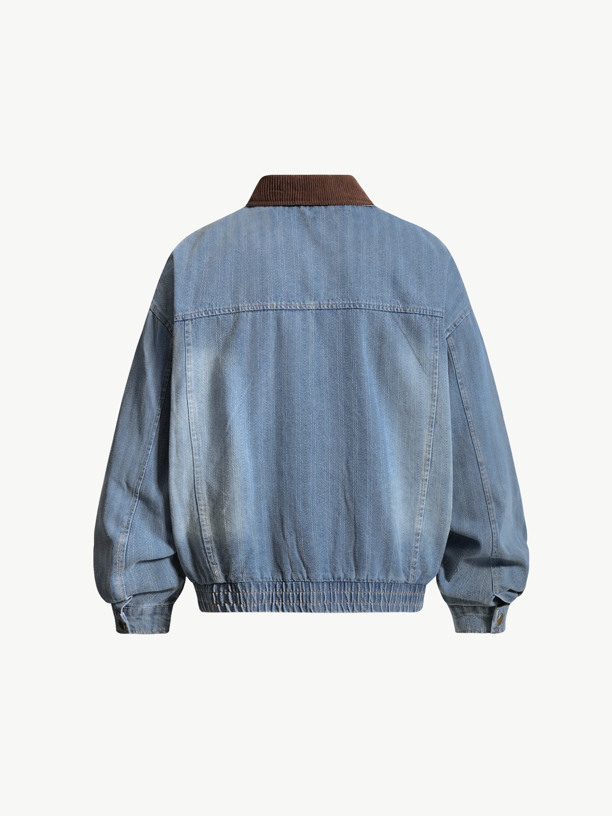 OYL-Lab Retro Corduroy Cute Puppy Embroidered Denim Jacket