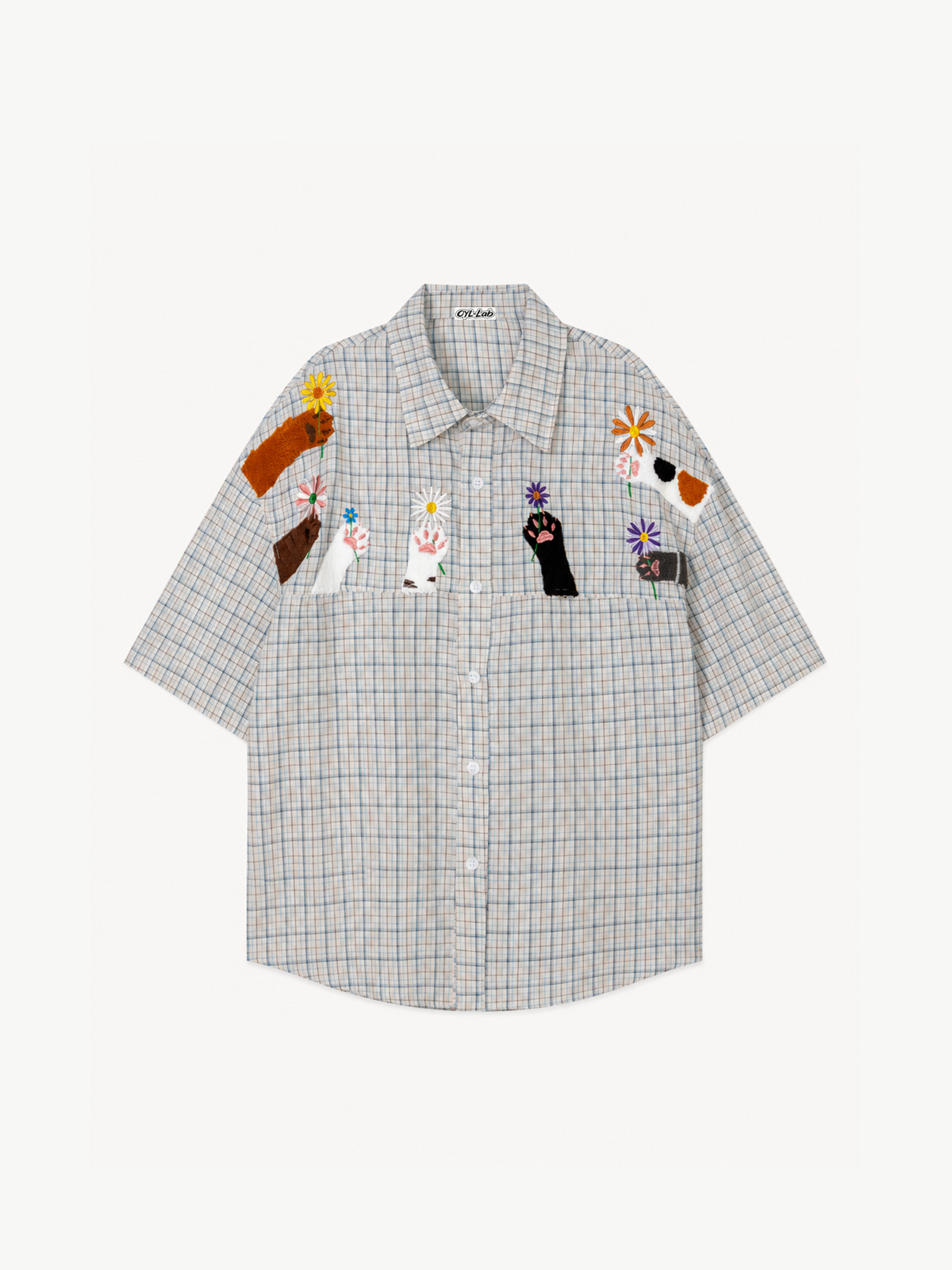 [Copy]OYL-Lab  90s Varsity 94 Print Patchwork Shirt