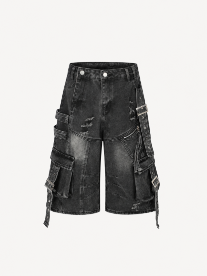 [Copy][Copy]OYL-Lab Star Patch Washed Denim Jorts