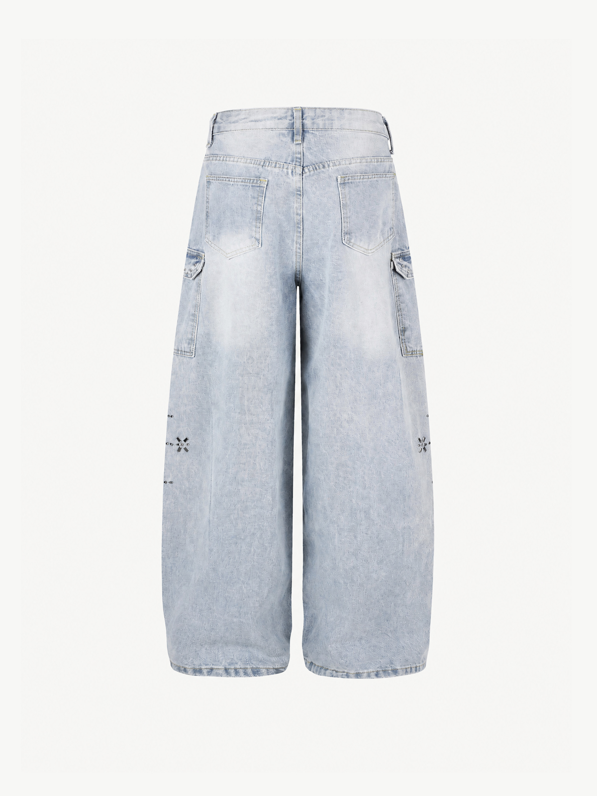 OYL-Lab Metal Stud  Baggy Cargo Denim Pants