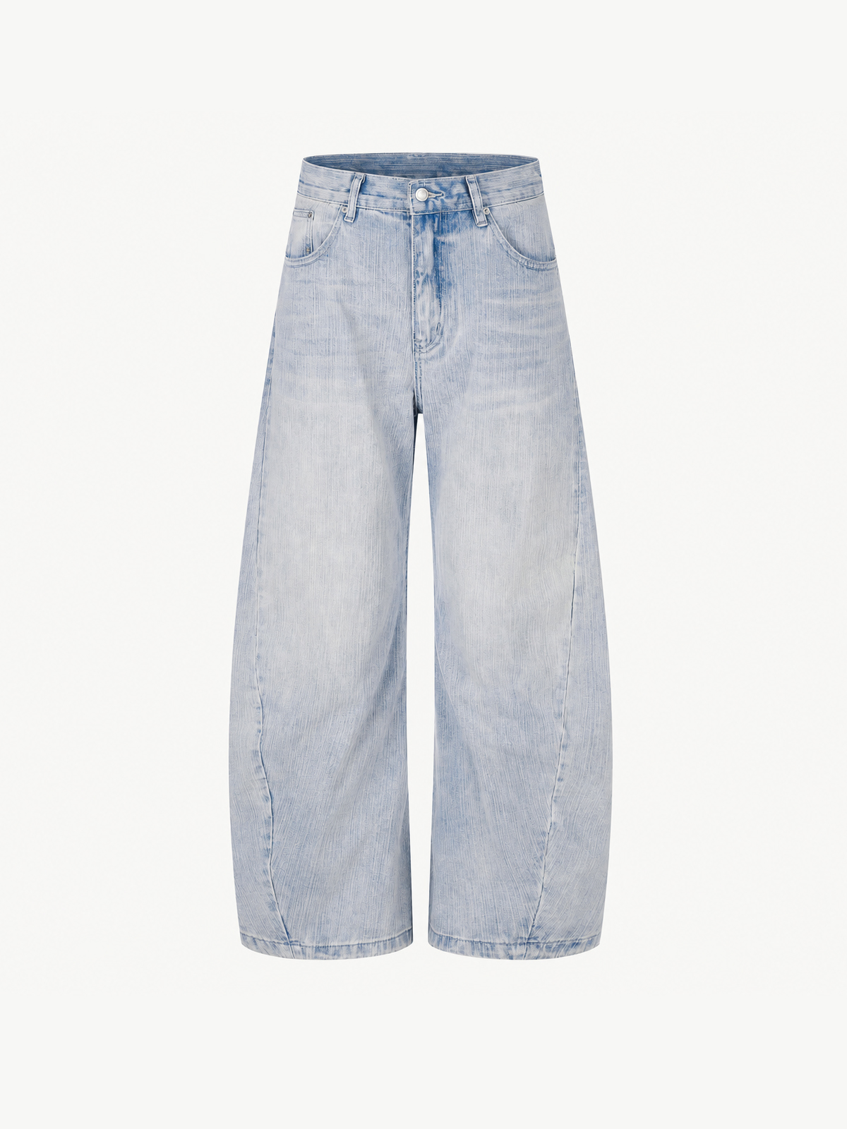 OYL-Lab Curved Seam Baggy Rivet Washed Jeans