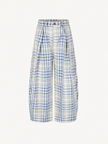 OYL-Lab Pleated Plaid Casual Trousers
